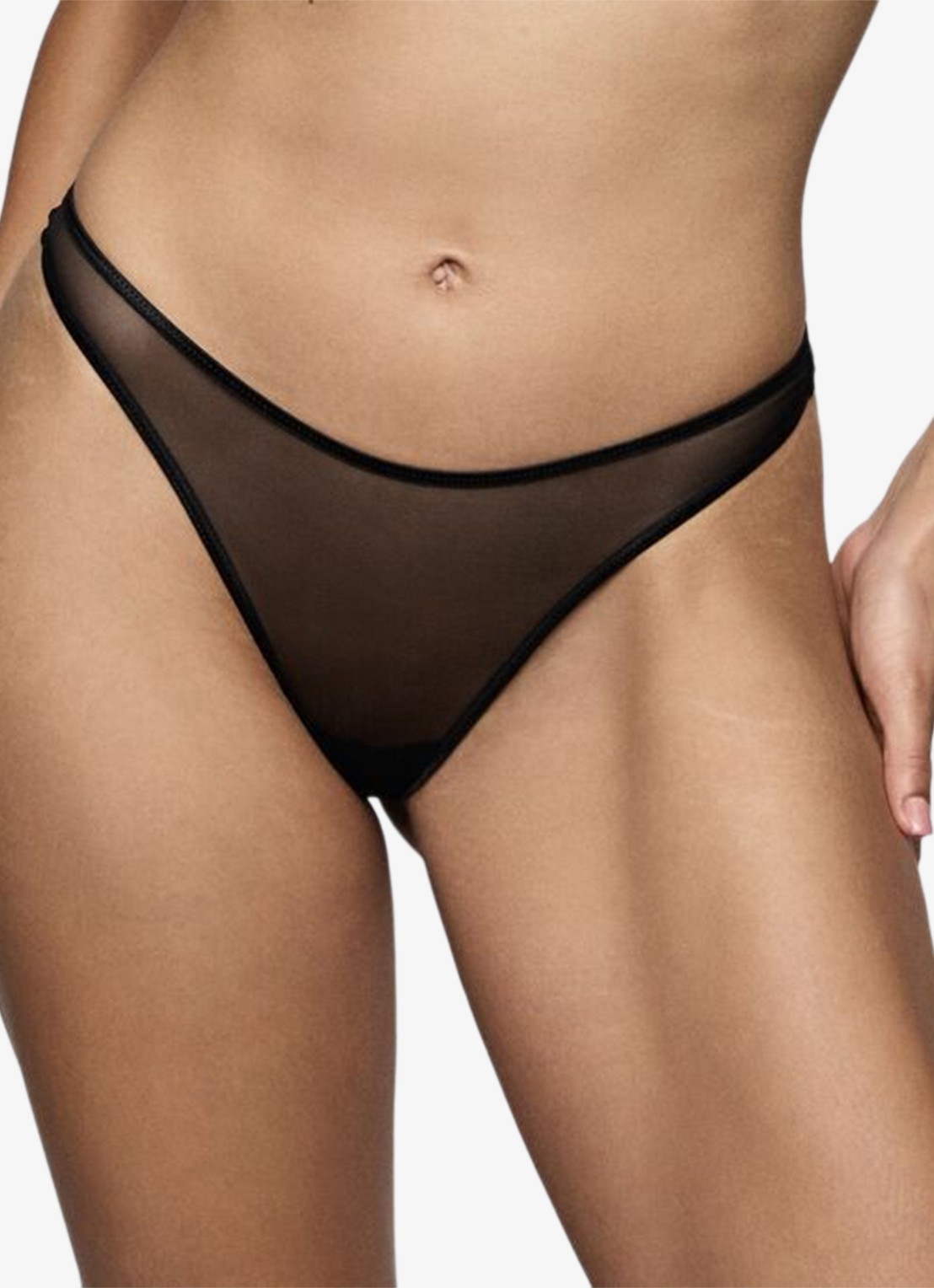 Sarda Tegla string van mesh - detail zwart