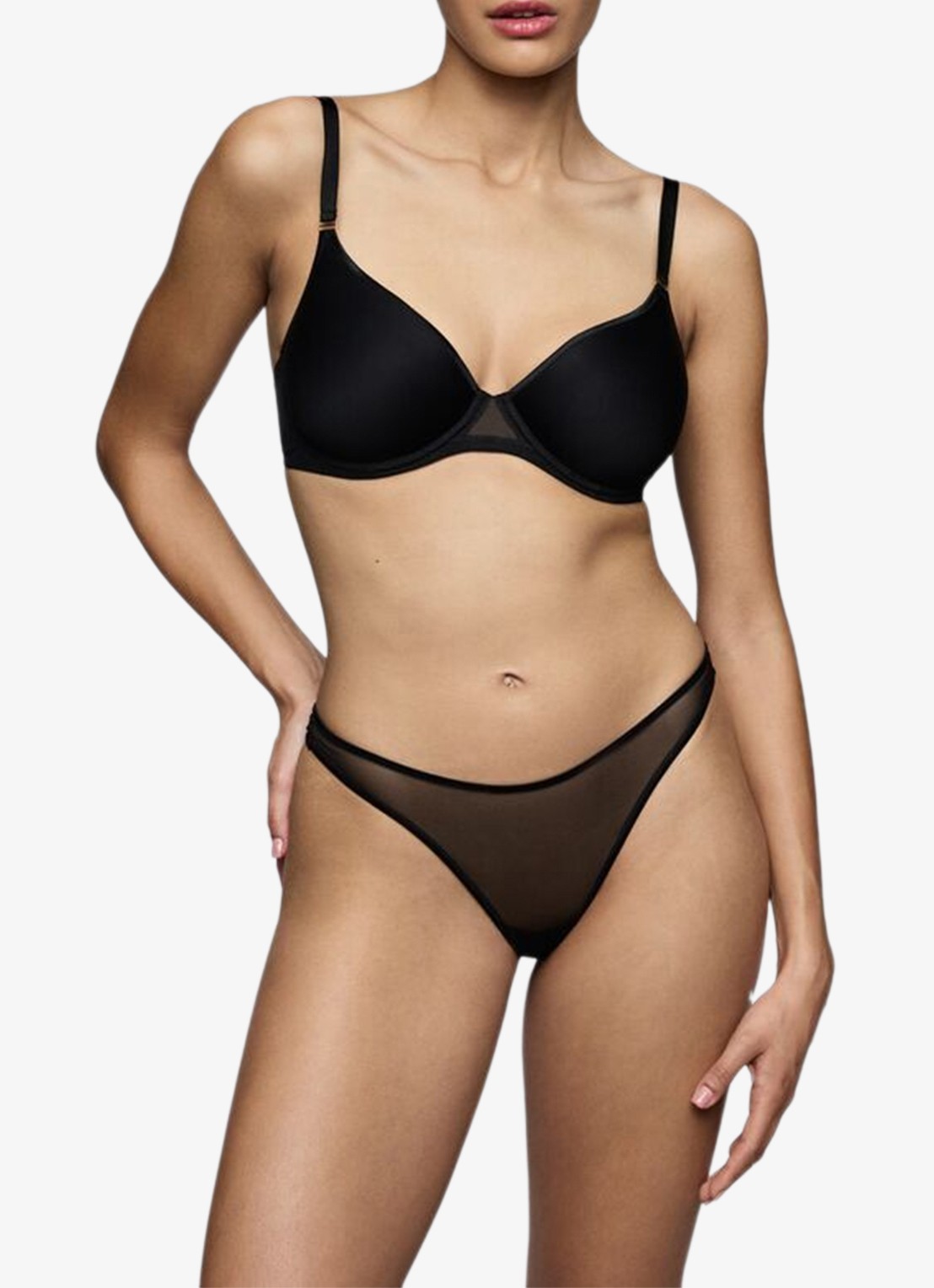 Sarda Tegla string van mesh - voorkant 4 zwart