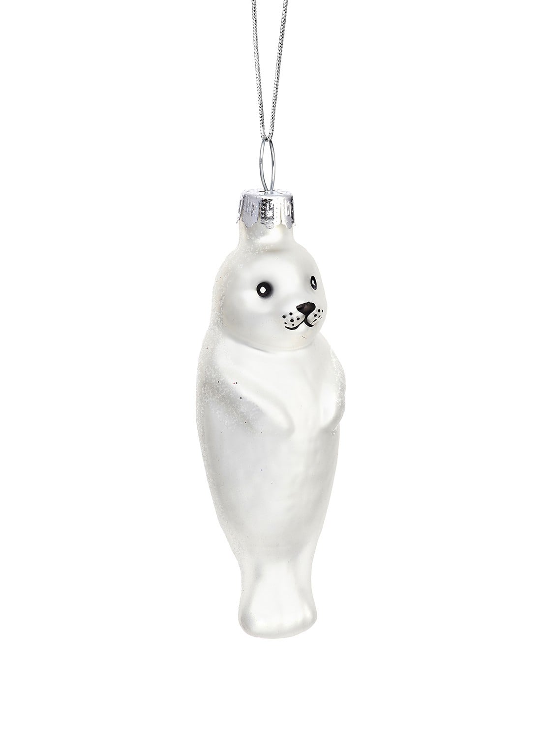 Sass & Belle Babyzeehond kersthanger 9,2 cm - voorkant wit