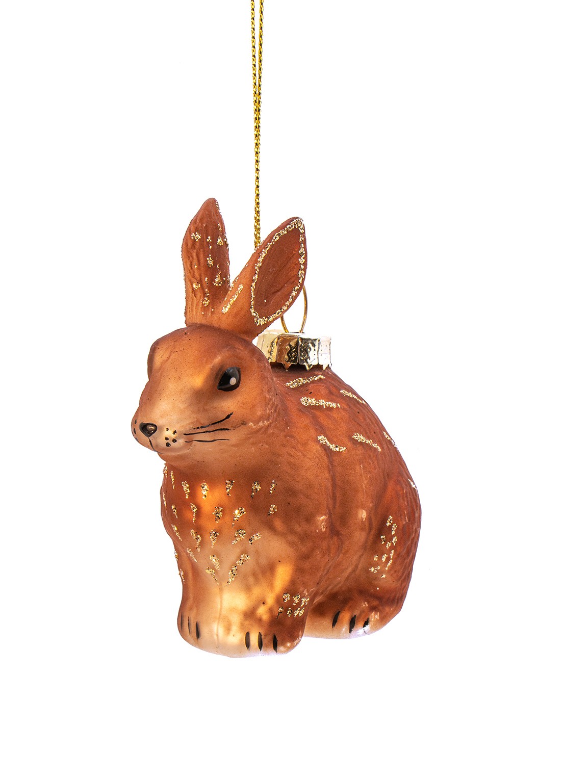 Sass & Belle Boskonijn kersthanger 9 cm - voorkant bruin