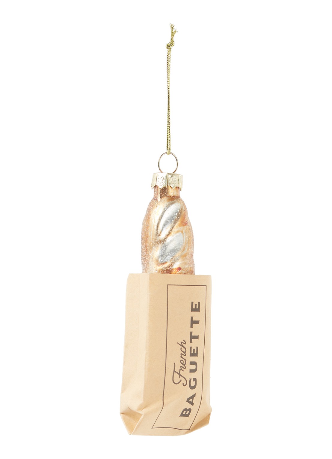 Sass & Belle French Baguette kersthanger 12,5 cm - voorkant zand