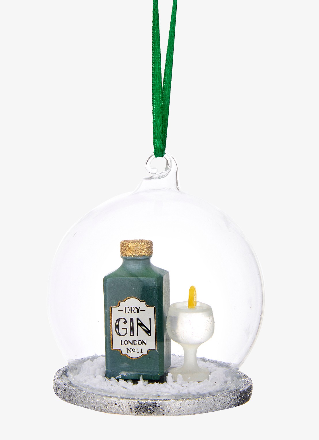 Sass & Belle Gin and Tonic Dome kersthanger 9 cm - voorkant 2 groen
