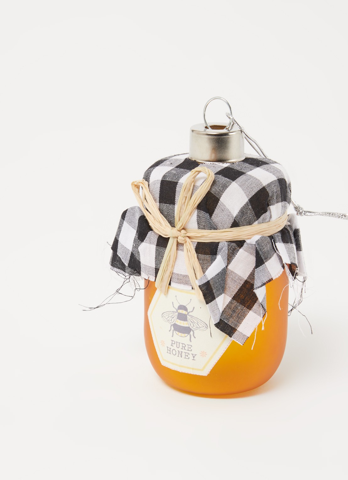 Sass & Belle Honingpot kersthanger 9 cm - detail 3 oranje
