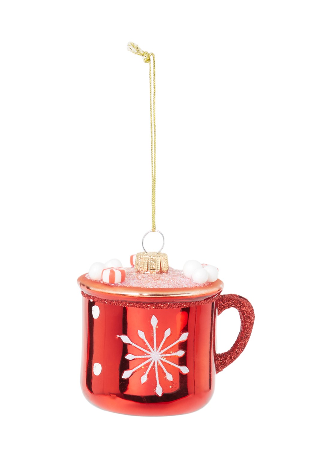 Sass & Belle Hot Chocolate kersthanger 5 cm - voorkant steenrood