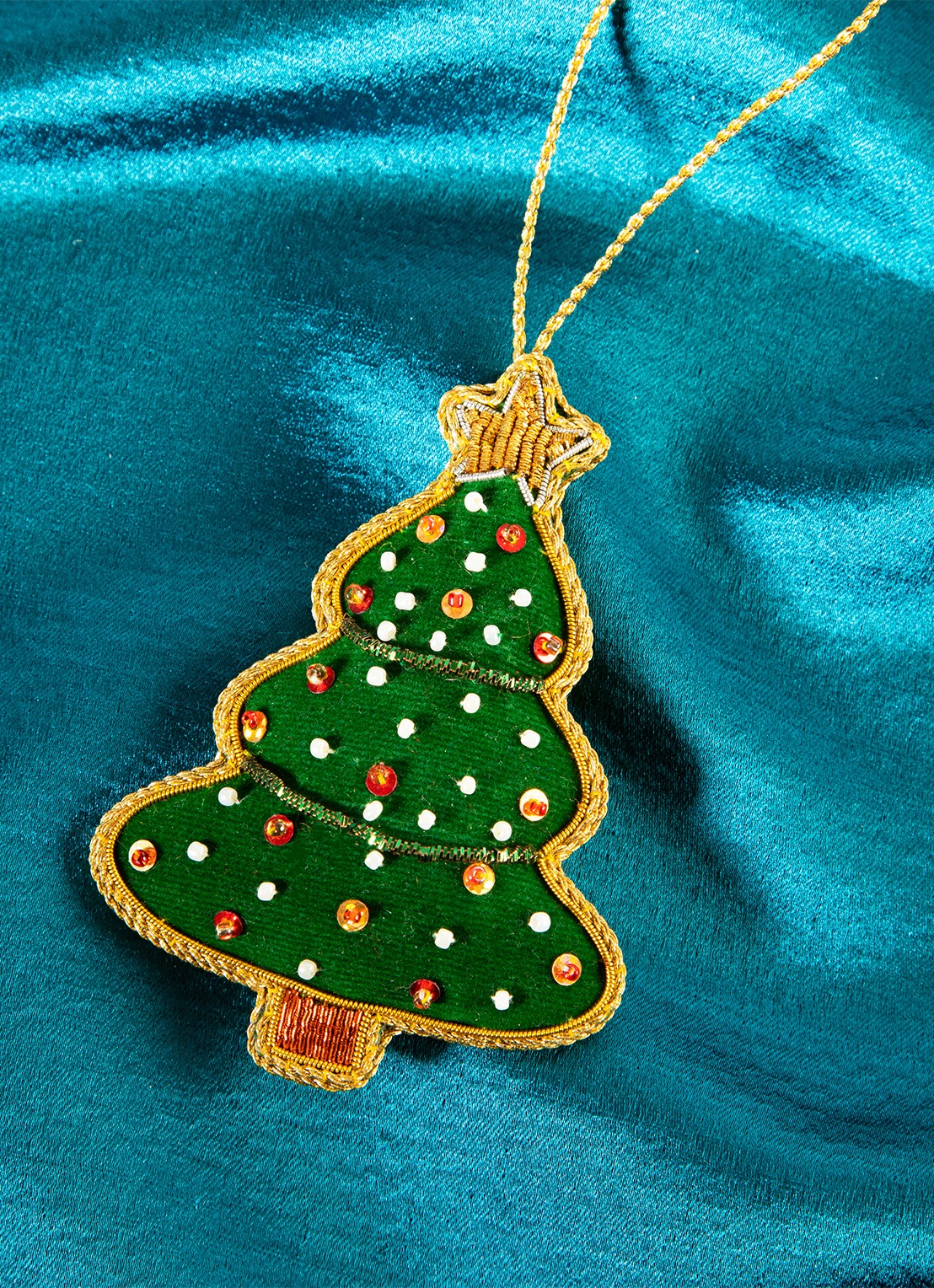 Sass & Belle Kerstboom kersthanger 11 cm - voorkant 2 groen