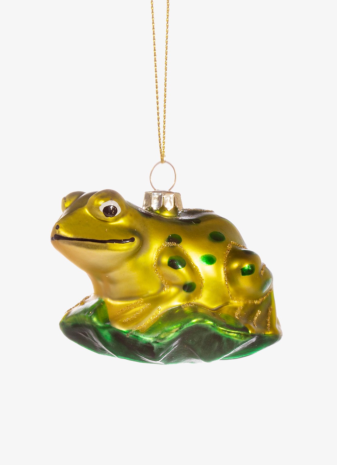Sass & Belle Kikker kersthanger 5 cm - voorkant 2 groen