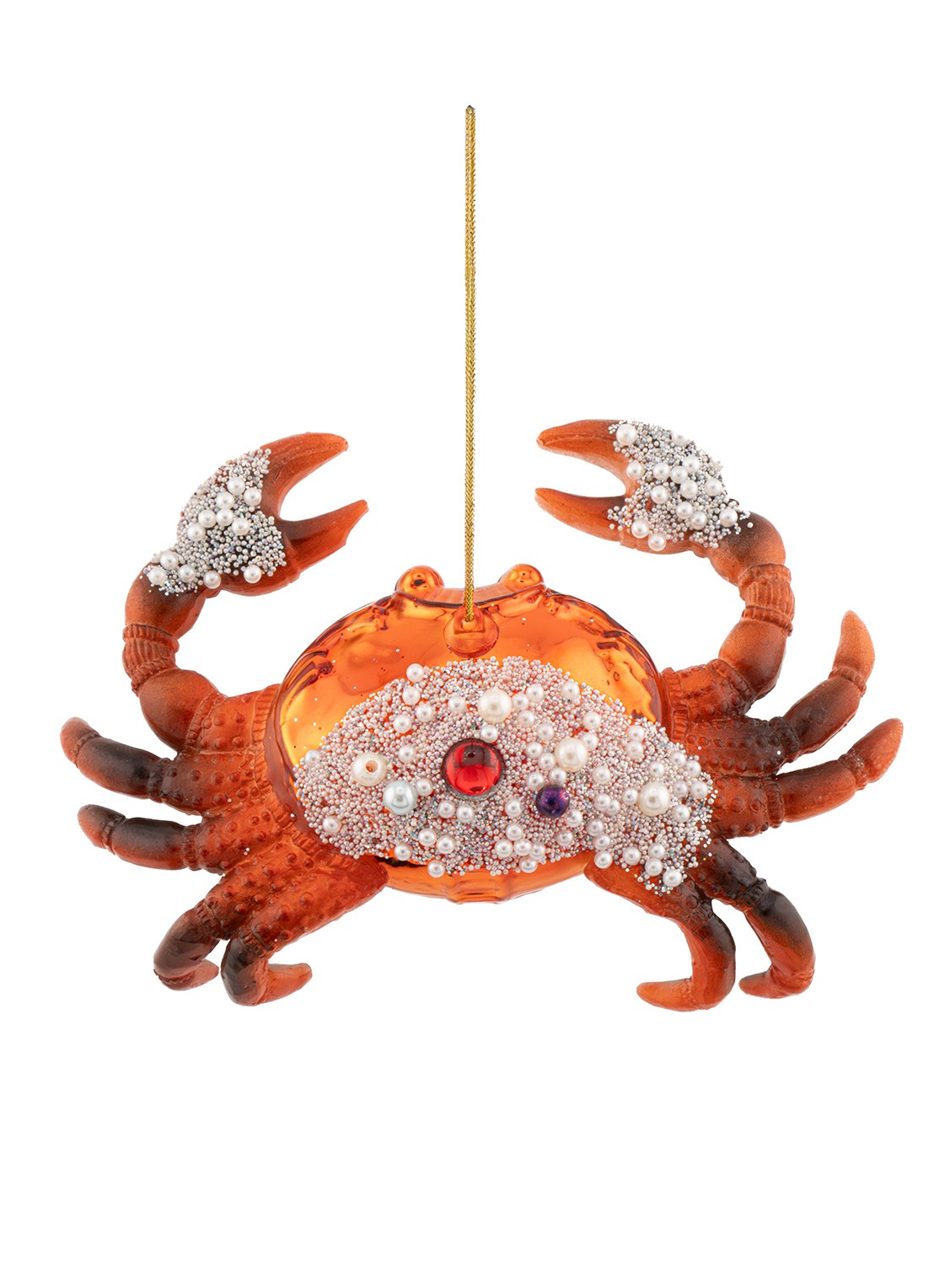 Sass & Belle Krab kersthanger 9 cm - voorkant rood