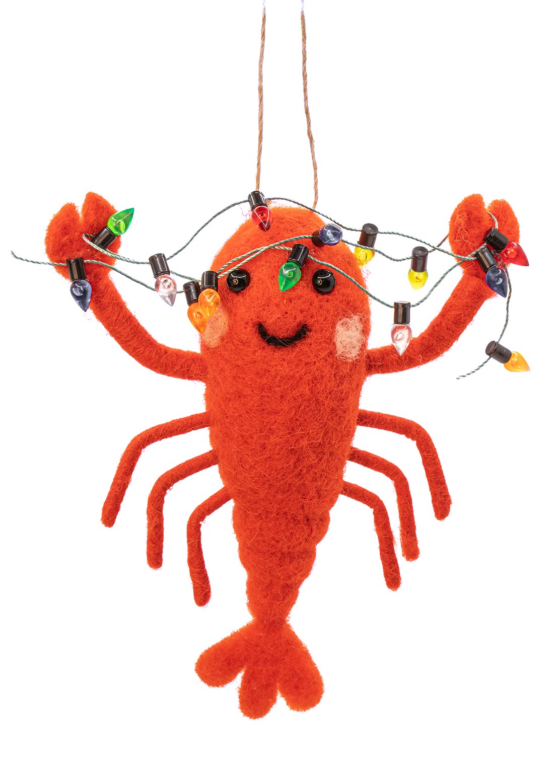 Sass & Belle Kreeft kersthanger 11 cm - voorkant rood