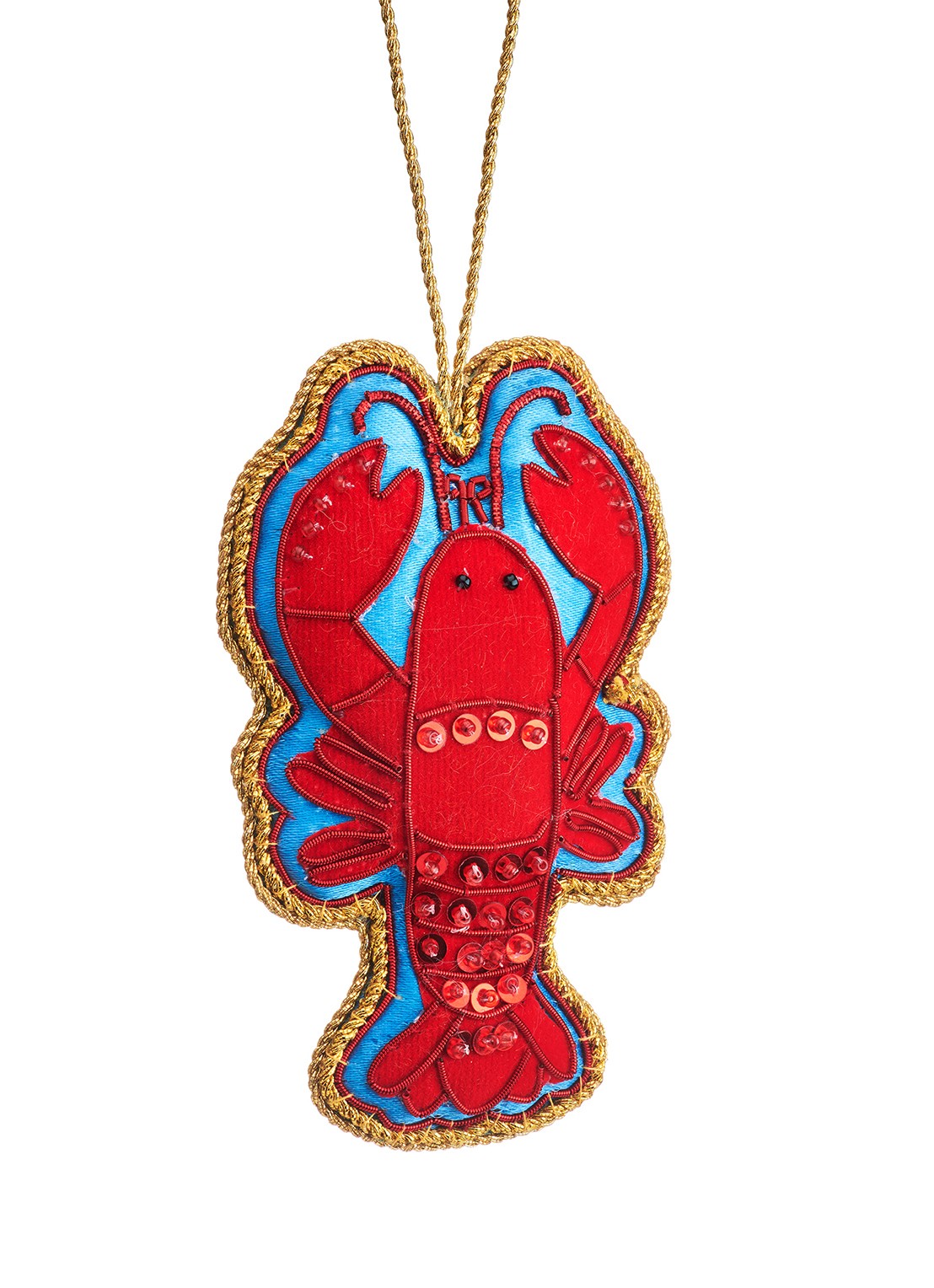 Sass & Belle Kreeft kersthanger 11 cm - voorkant rood