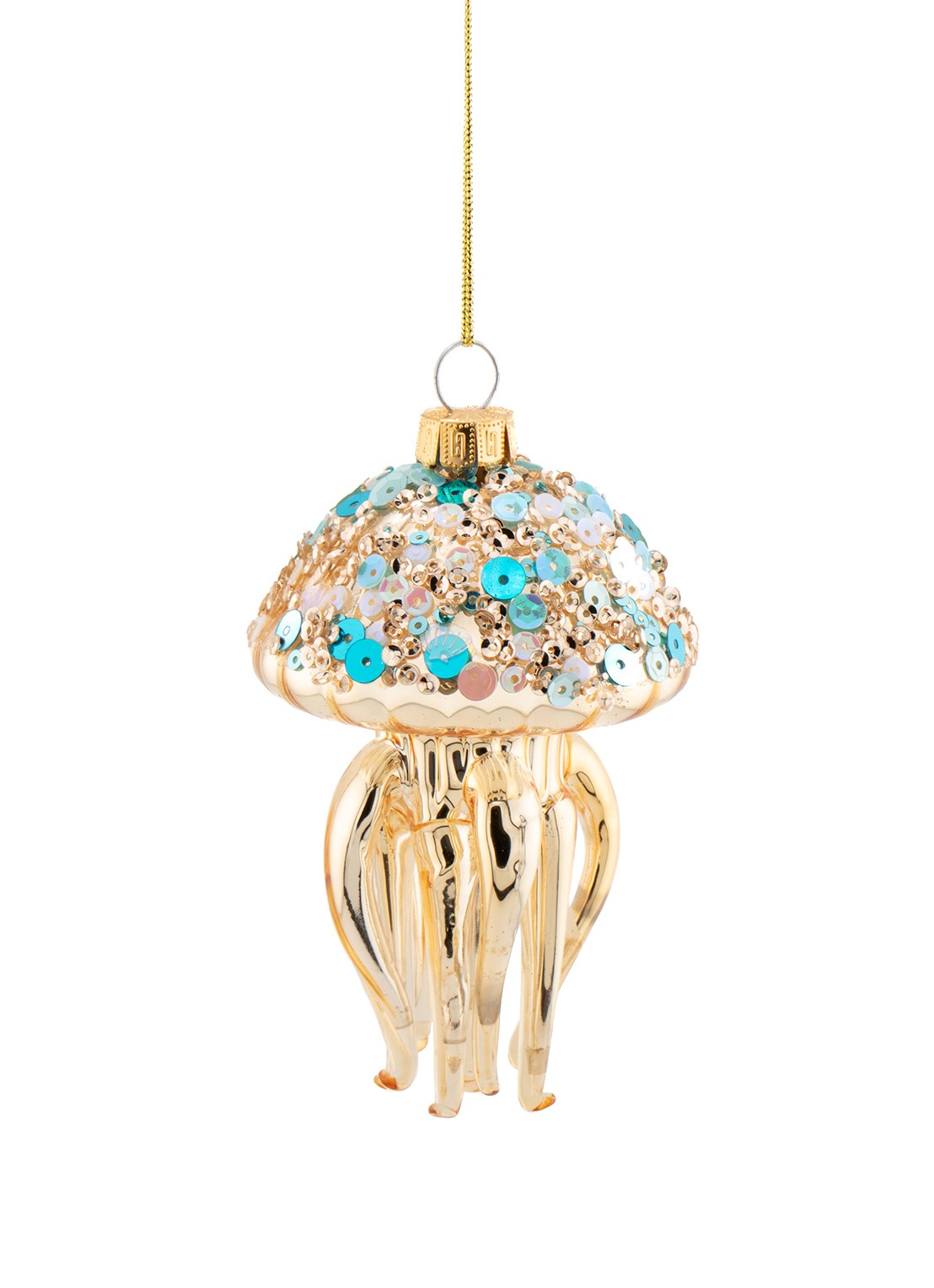 Sass & Belle Kwal kersthanger 11 cm - voorkant goud
