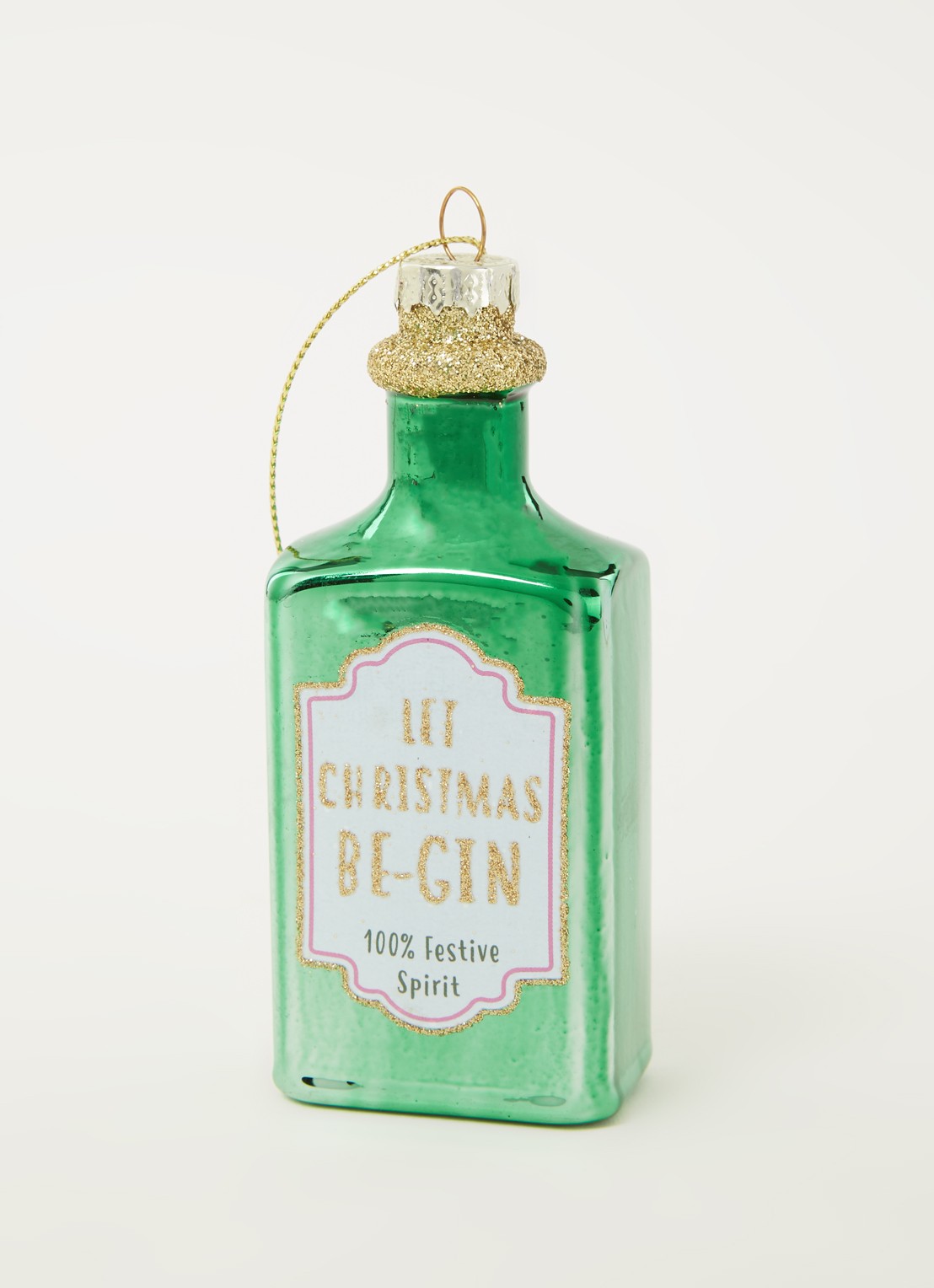 Sass & Belle Let Christmas Be-Gin kersthanger 10,5 cm - detail 3 groen