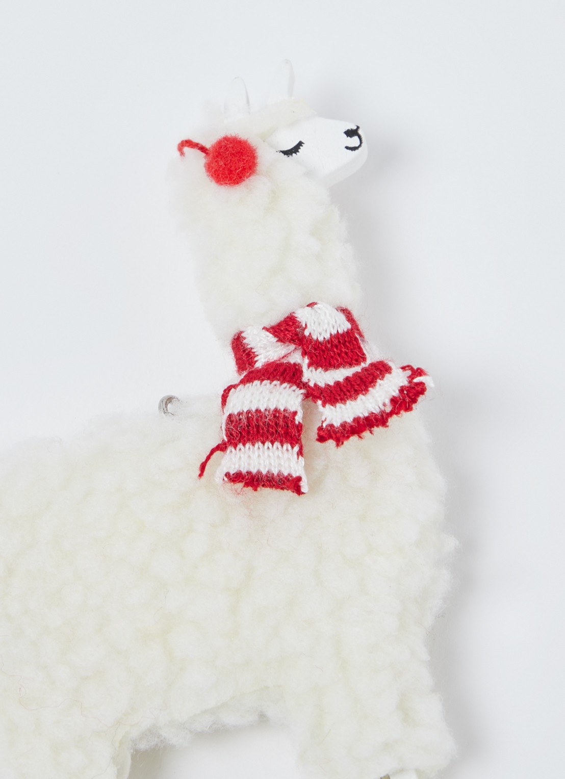 Sass & Belle Llama kersthanger 13 cm - detail 3 wit