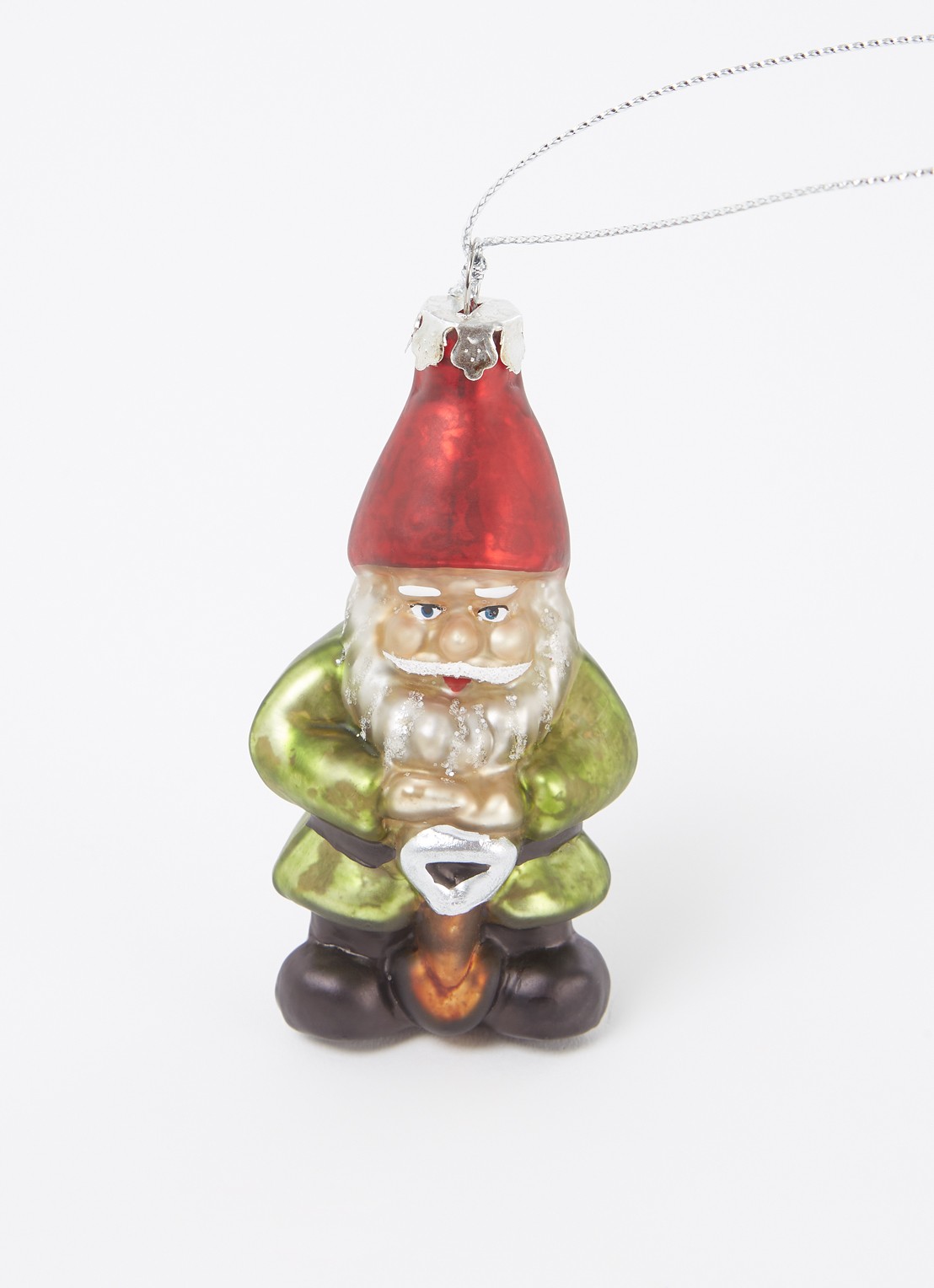 Sass & Belle Tuinkabouter kersthanger 8 cm - detail groen