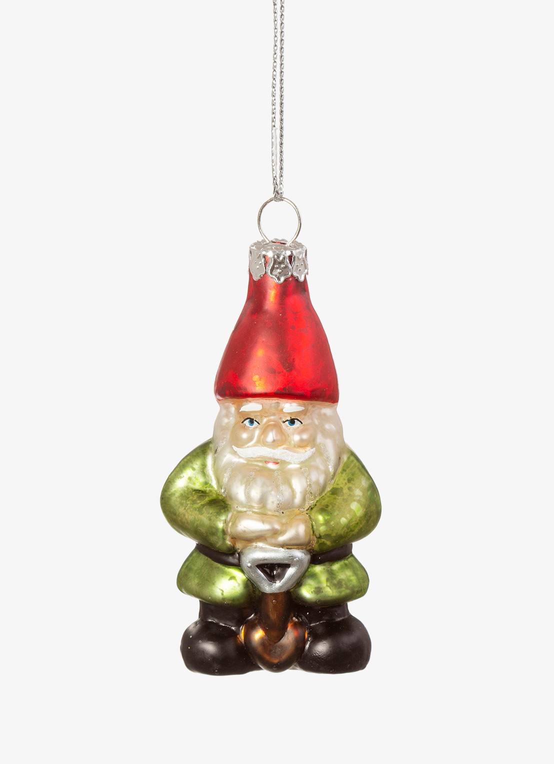 Sass & Belle Tuinkabouter kersthanger 8 cm - voorkant 2 groen