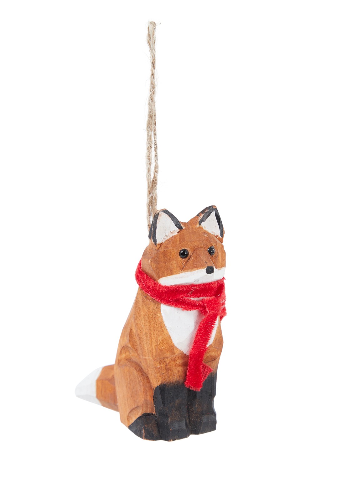 Sass & Belle Vos kersthanger 7 cm - voorkant 2 cognac