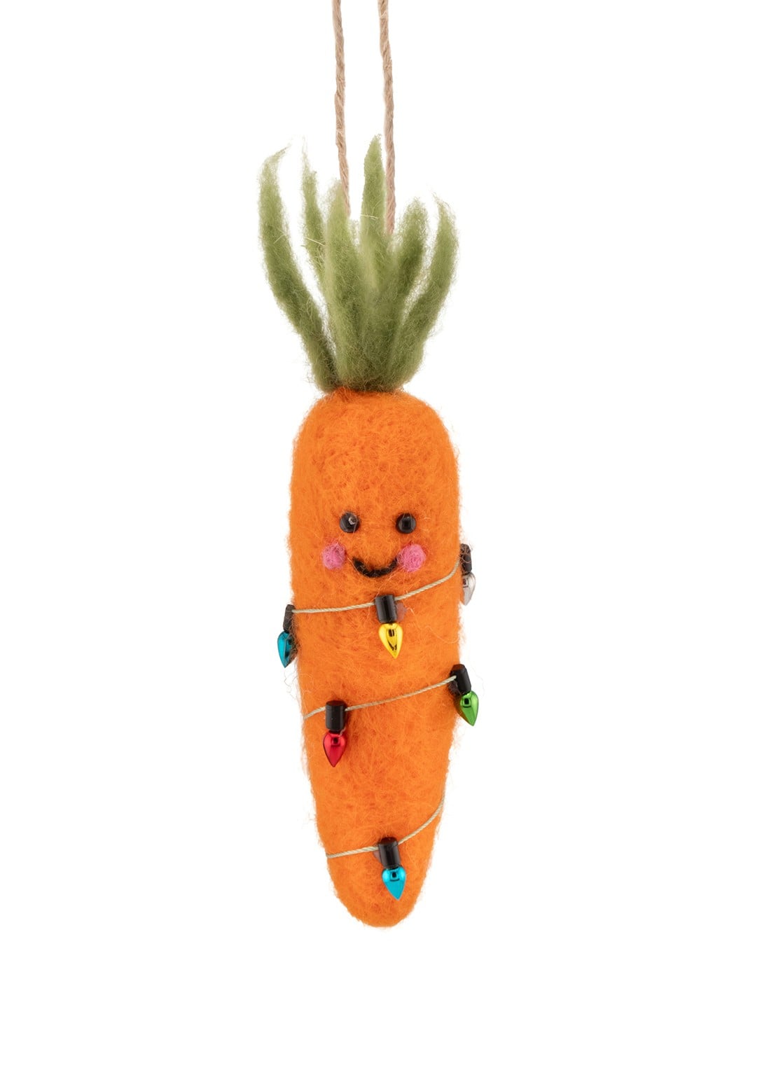 Sass & Belle Wortel kersthanger 15 cm - voorkant oranje