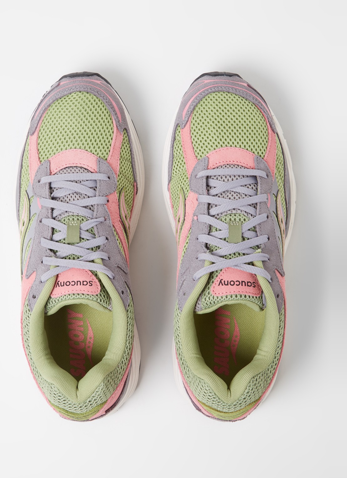 Saucony ProGrid Omni 9 sneaker met suède details - detail 3 grijs