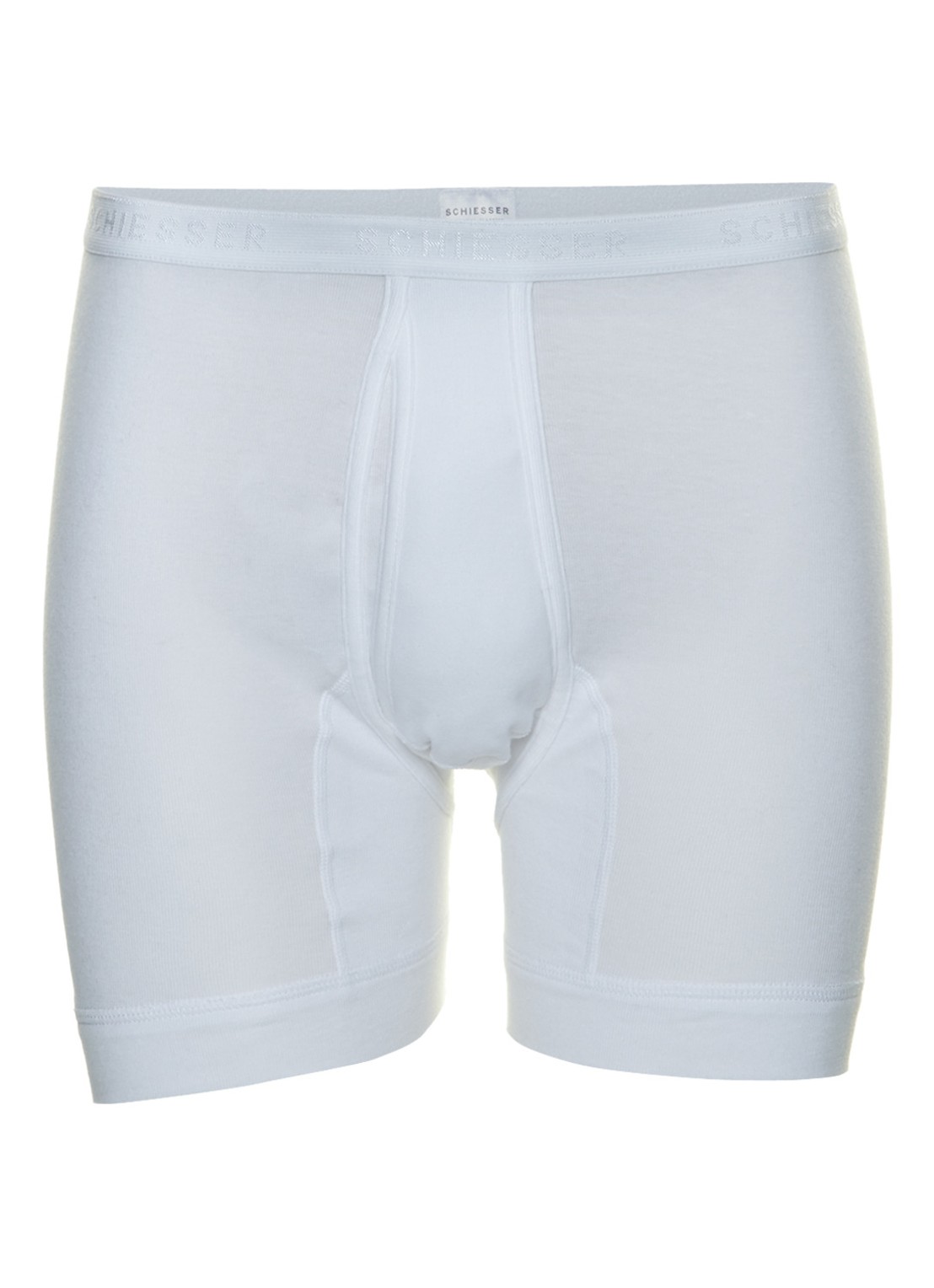 Schiesser Boxershort in uni - voorkant wit