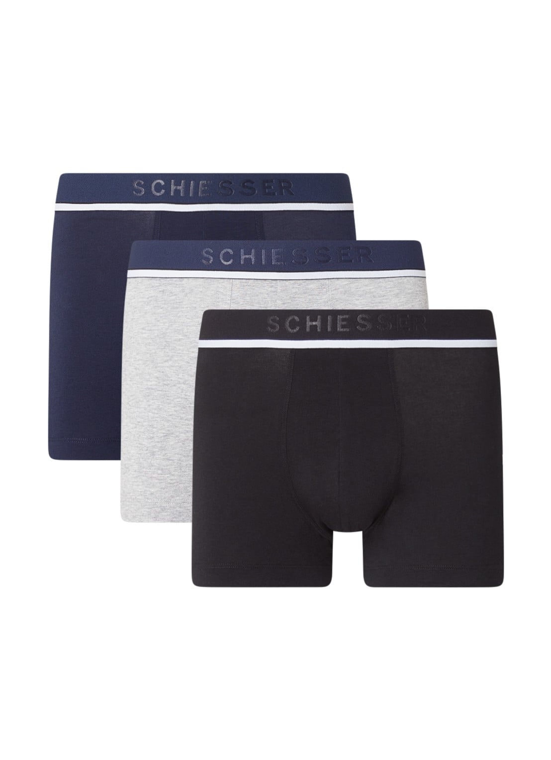 Schiesser Boxershorts met logoband in 3-pack - detail 4 zwart
