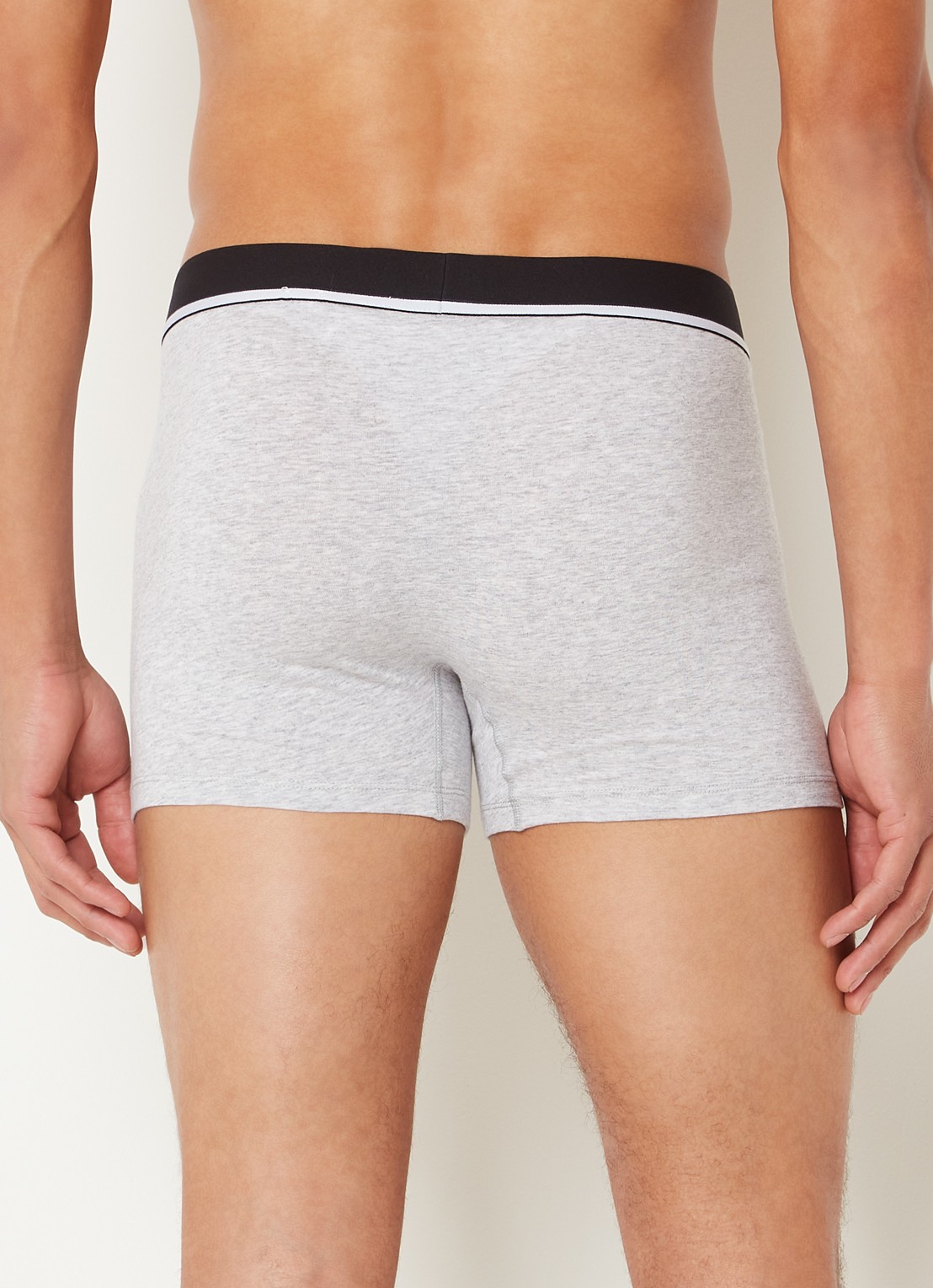 Schiesser Boxershorts met logoband in 3-pack - achterkant grijs