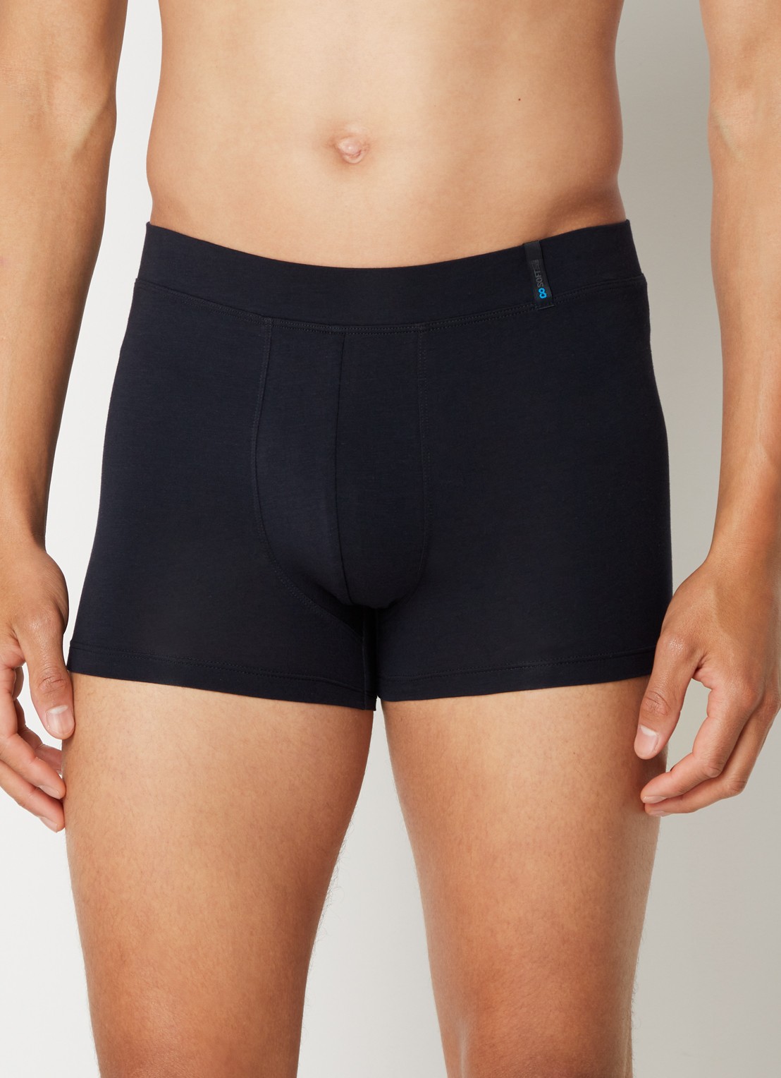 Schiesser Long Life Soft boxershort in uni - detail 4 donkerblauw