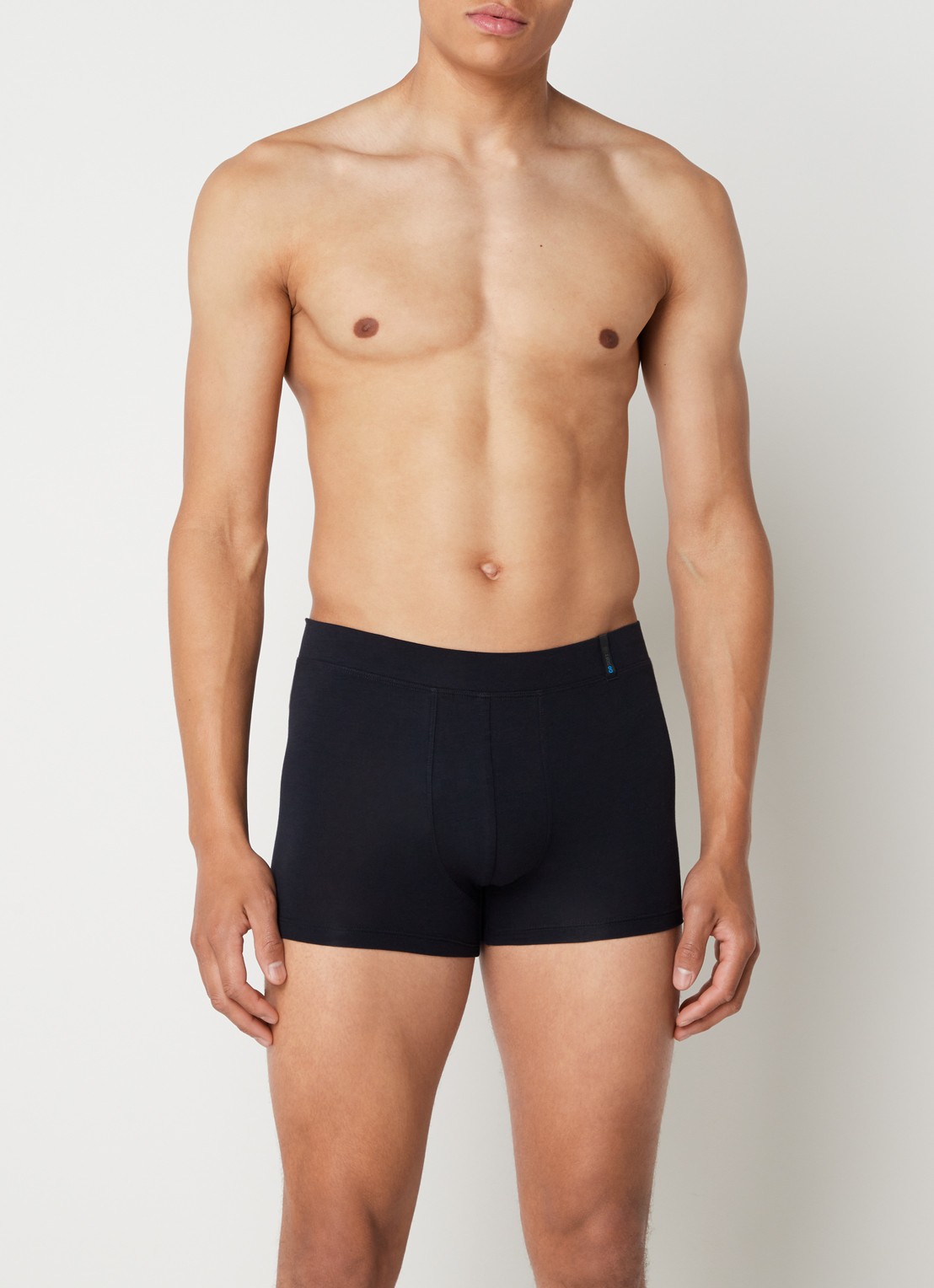 Schiesser Long Life Soft boxershort in uni - voorkant 2 donkerblauw