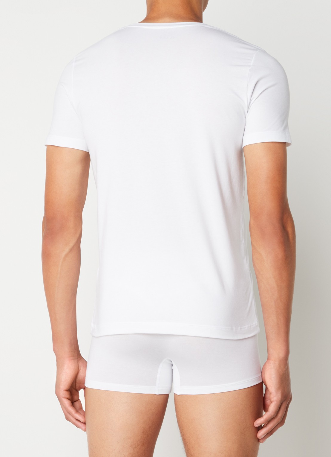 Schiesser Long Life Soft T-shirt met V-hals - achterkant wit