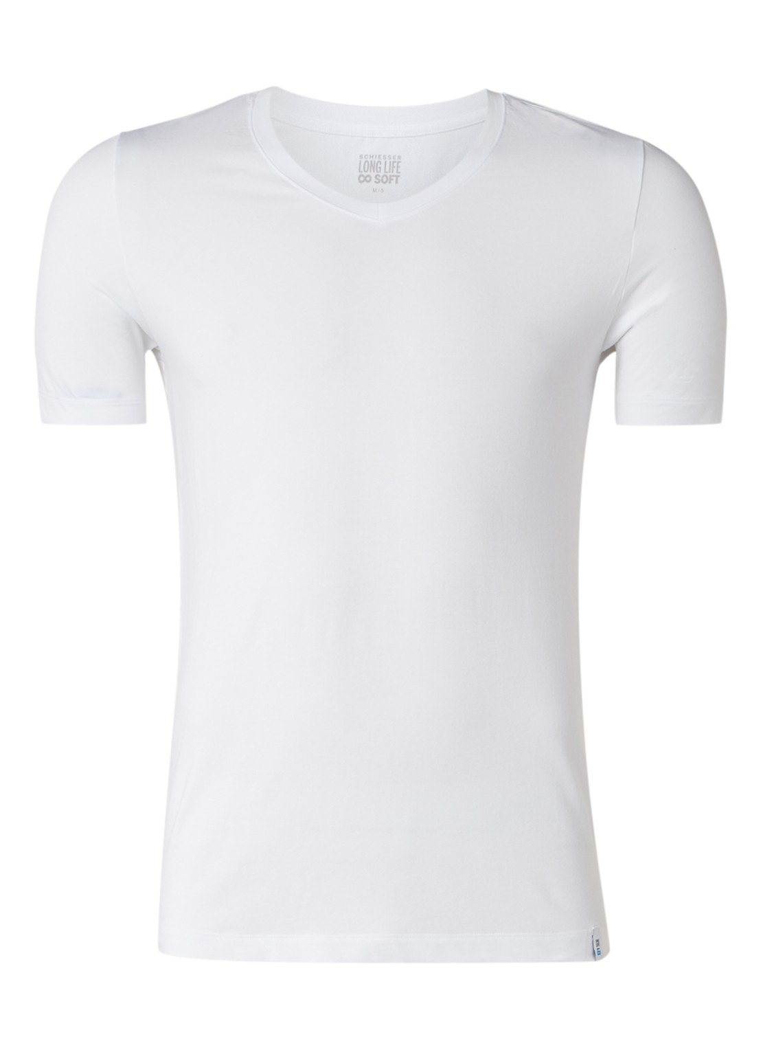 Schiesser Long Life Soft T-shirt met V-hals - voorkant 3 wit