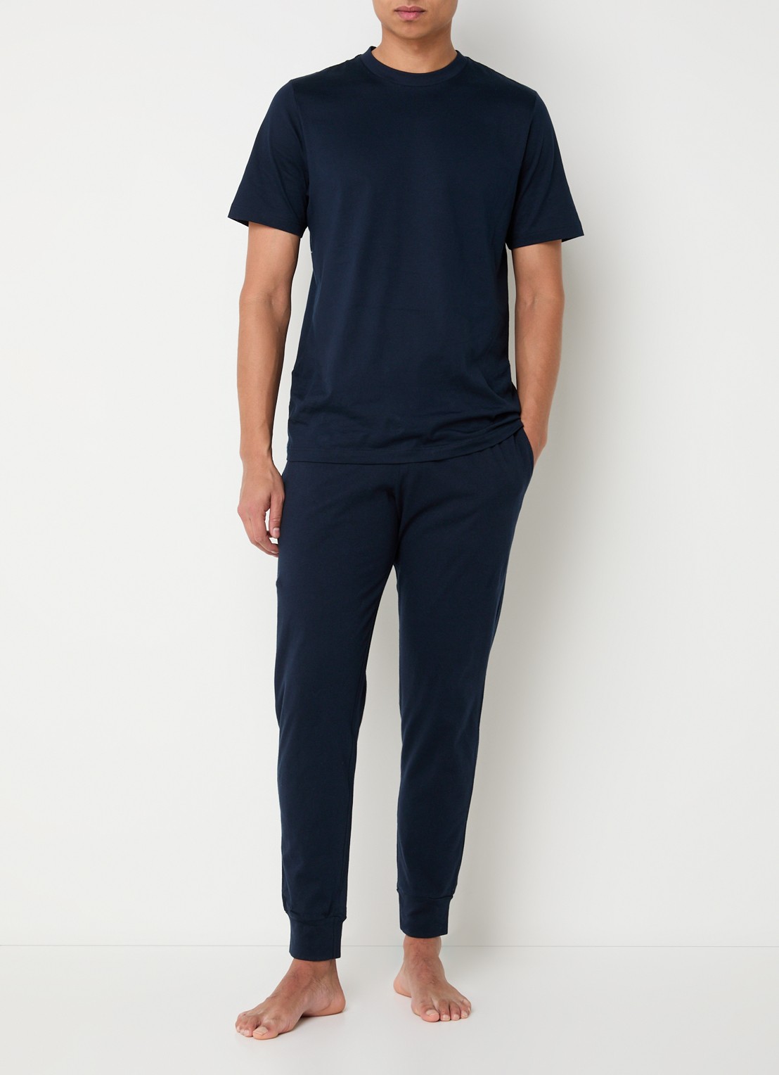 Schiesser Pyjamabroek met steekzakken - voorkant 4 donkerblauw
