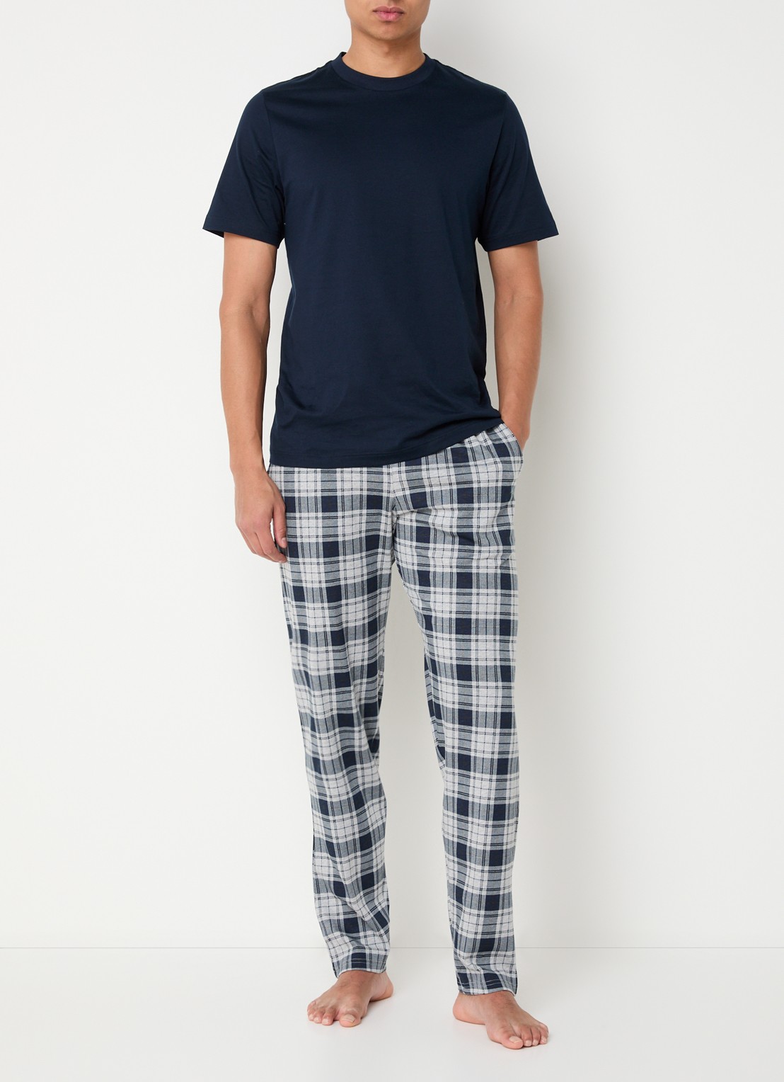 Schiesser Pyjamabroek met steekzakken - voorkant 5 grijs
