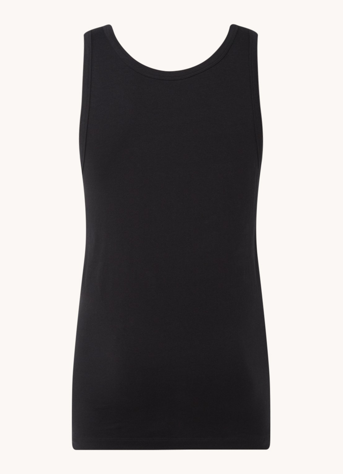 Schiesser Singlet van  katoen in 2-pack - achterkant zwart