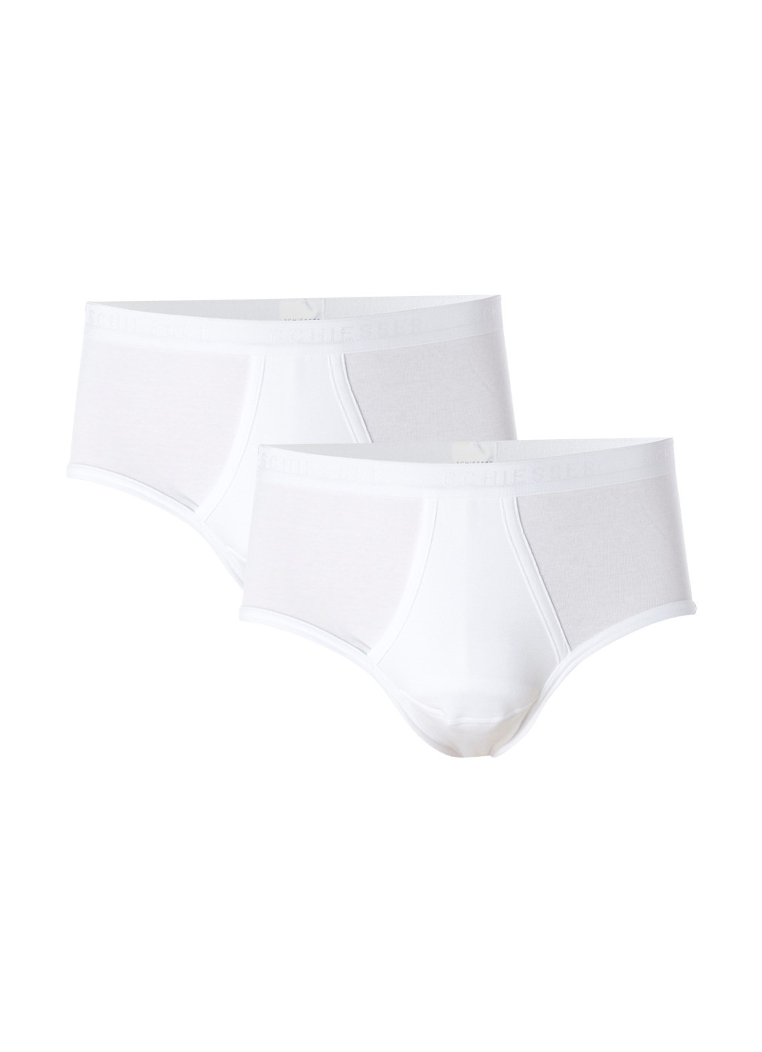 Schiesser Slips in uni in 2-pack - detail wit
