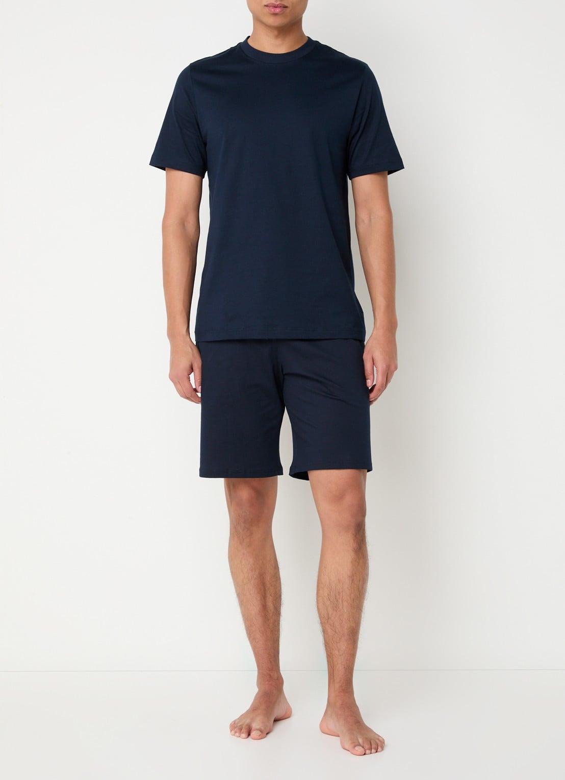 Schiesser Straight fit korte pyjamabroek met steekzakken - voorkant 3 donkerblauw