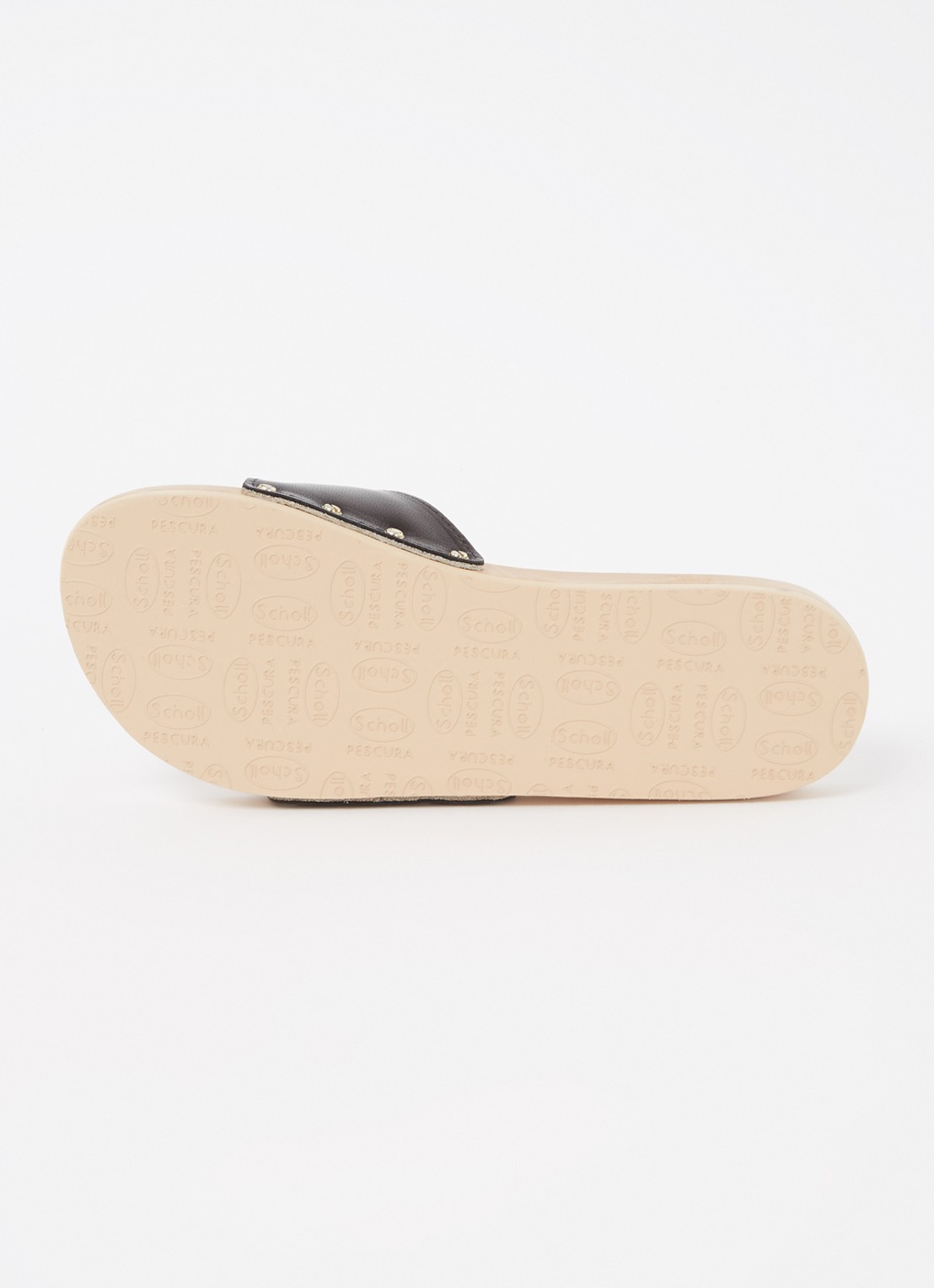 Scholl Persura slipper van leer - detail 4 zwart