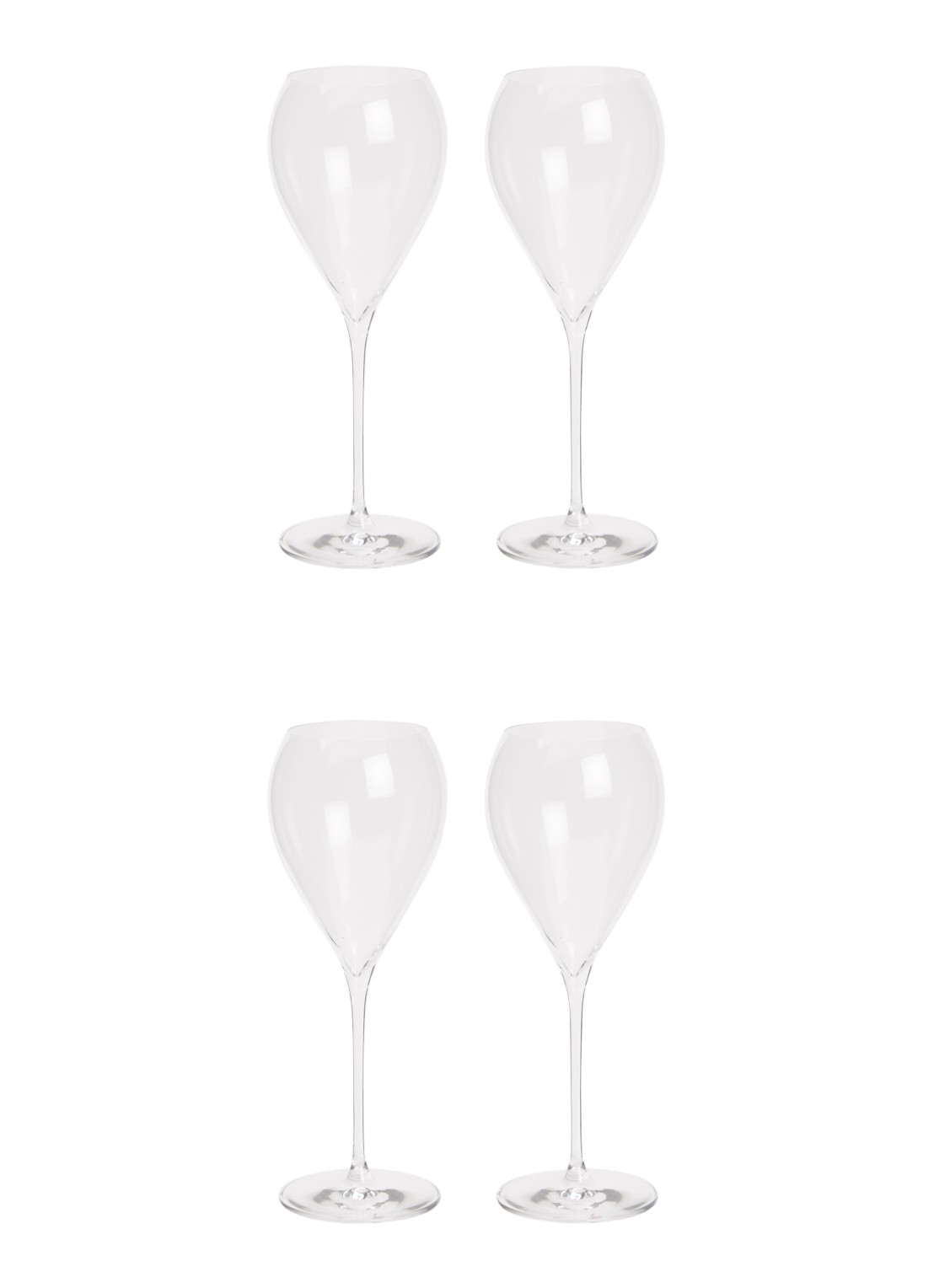 Schott Zwiesel Bar Special Premium champagneglas 38,4 cl set van 4 - voorkant transparant
