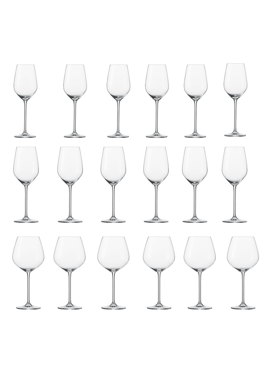 Schott Zwiesel Fortissimo glazenset 18-delig - voorkant transparant
