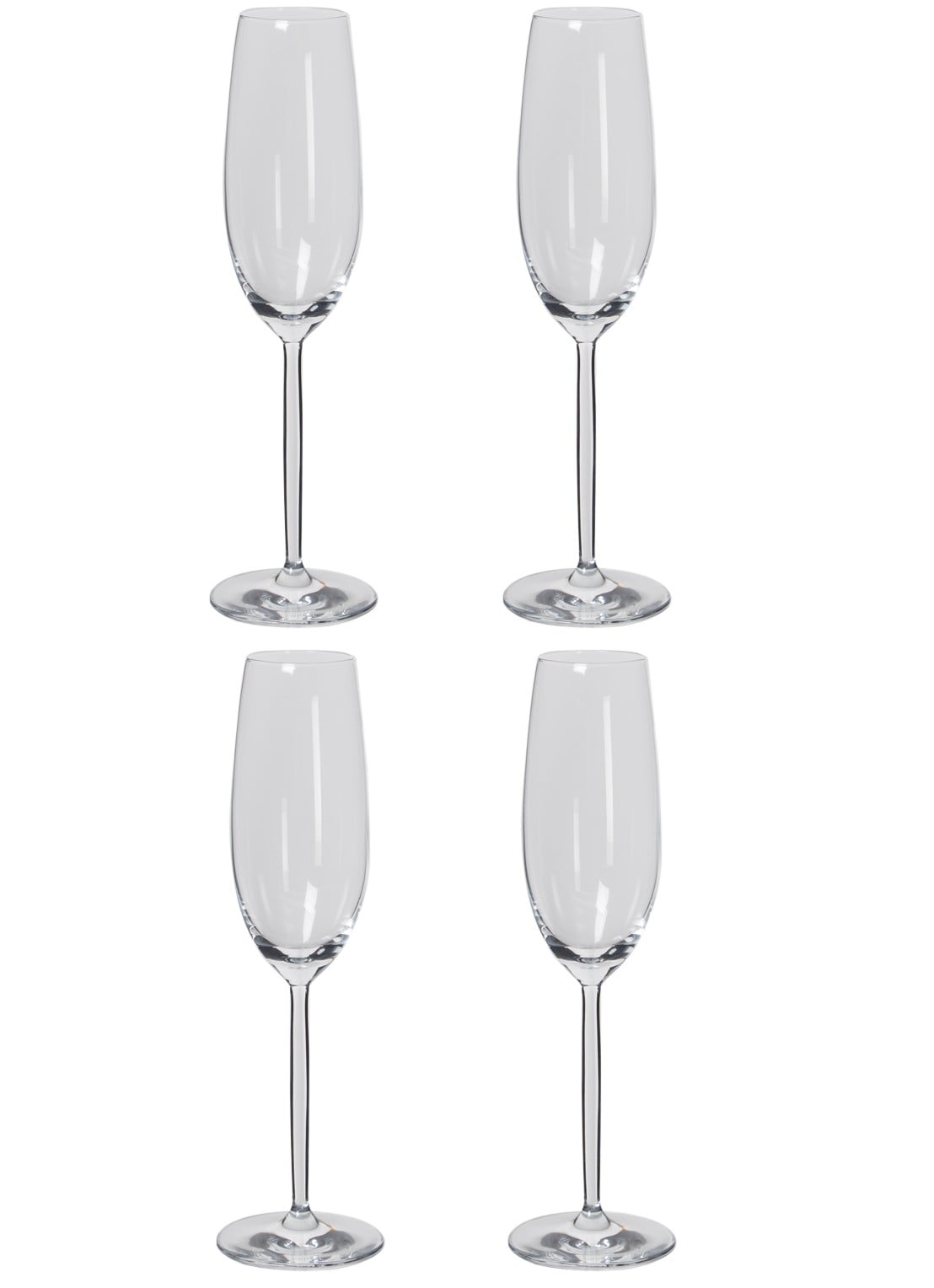Schott Zwiesel Muse champagneglas 22 cl set van 4 - voorkant 2 transparant