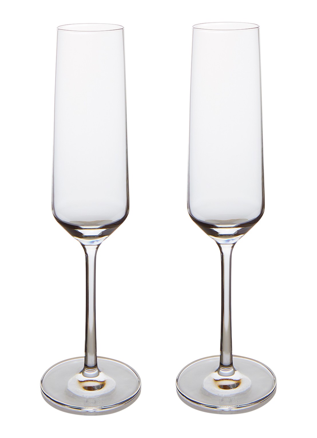 Schott Zwiesel Pure champagneglas 21,5 cl set van 2 - voorkant transparant