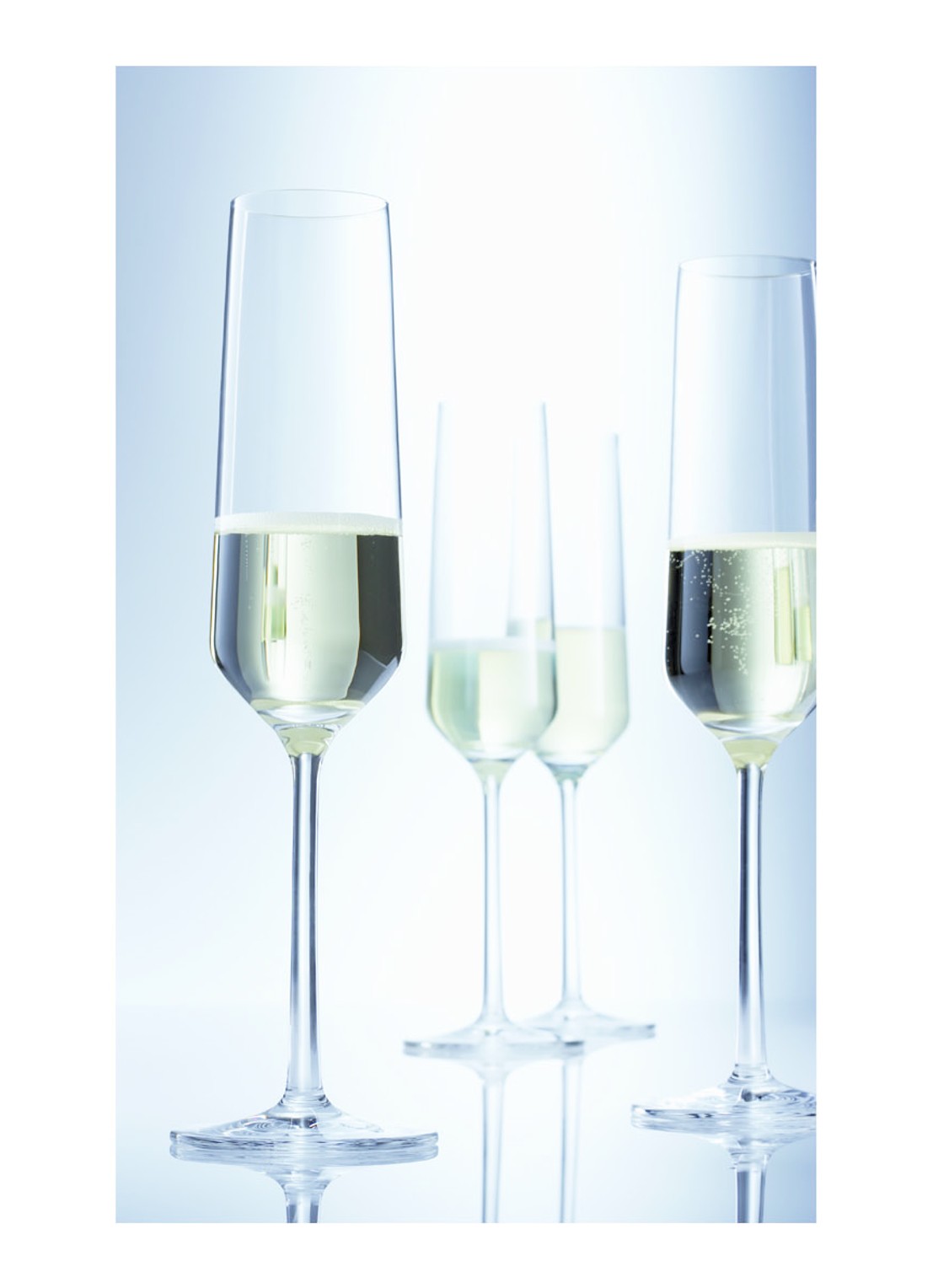 Schott Zwiesel Pure champagneglas 21,5 cl set van 2 - voorkant 2 transparant