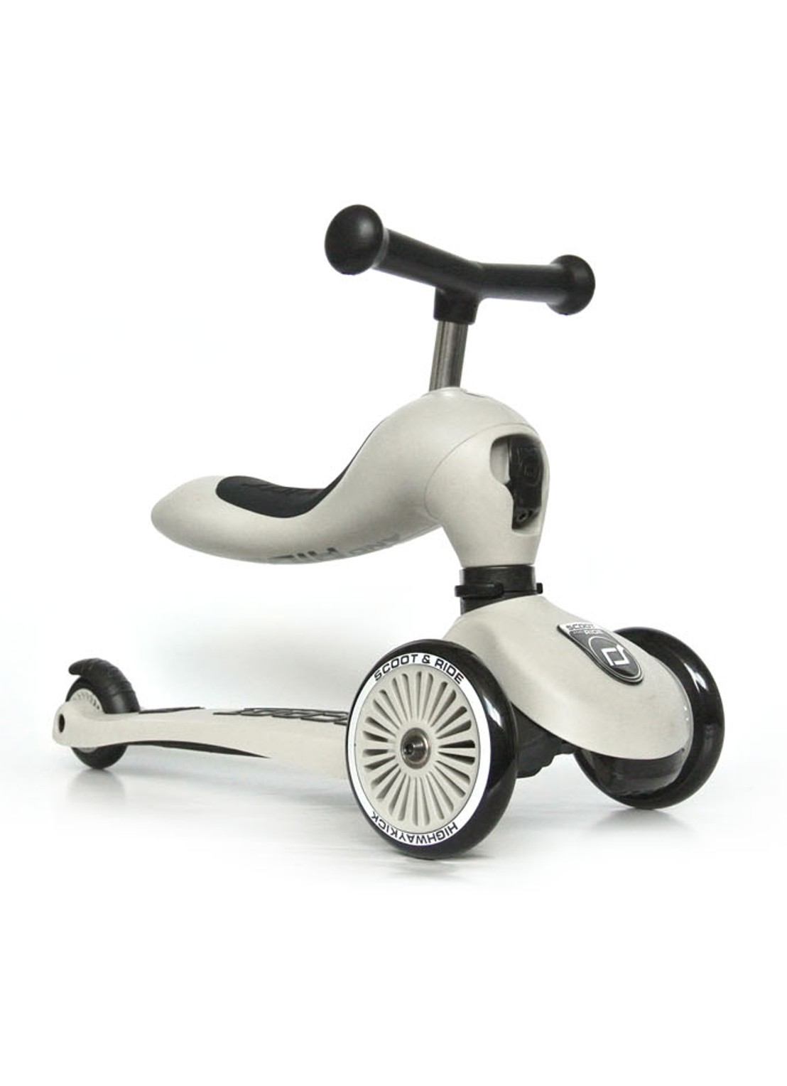 Scoot&Ride Highwaykick 1 loopfiets en step - voorkant wit