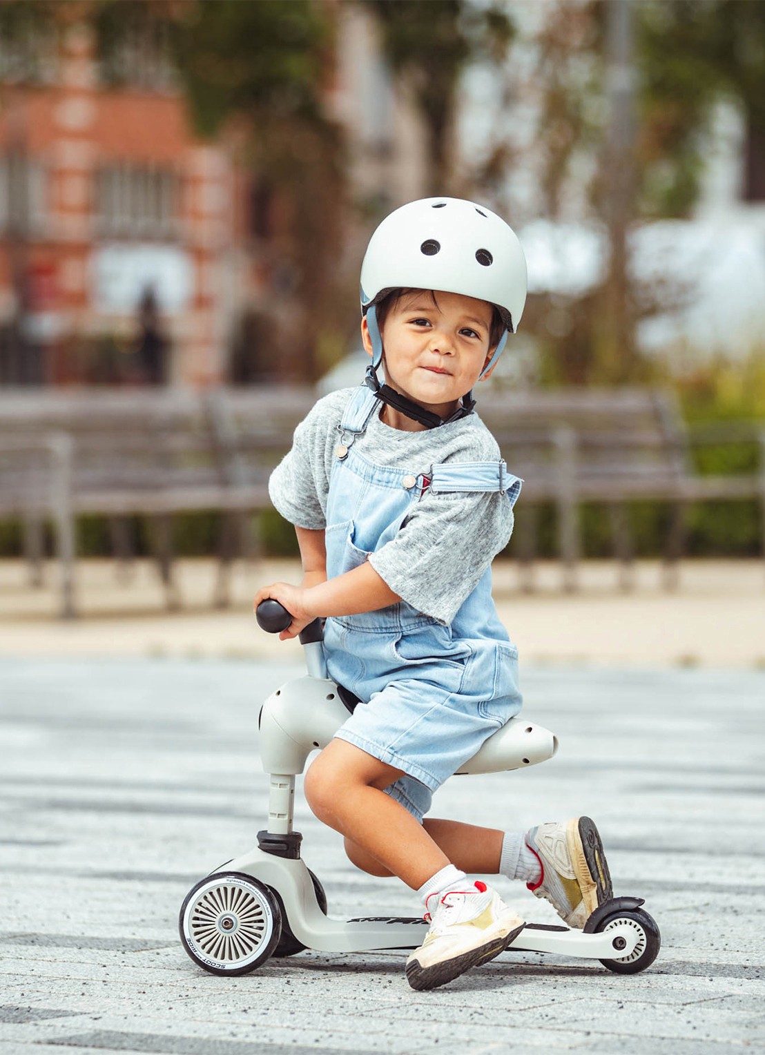Scoot&Ride Highwaykick 1 loopfiets en step - voorkant 2 wit