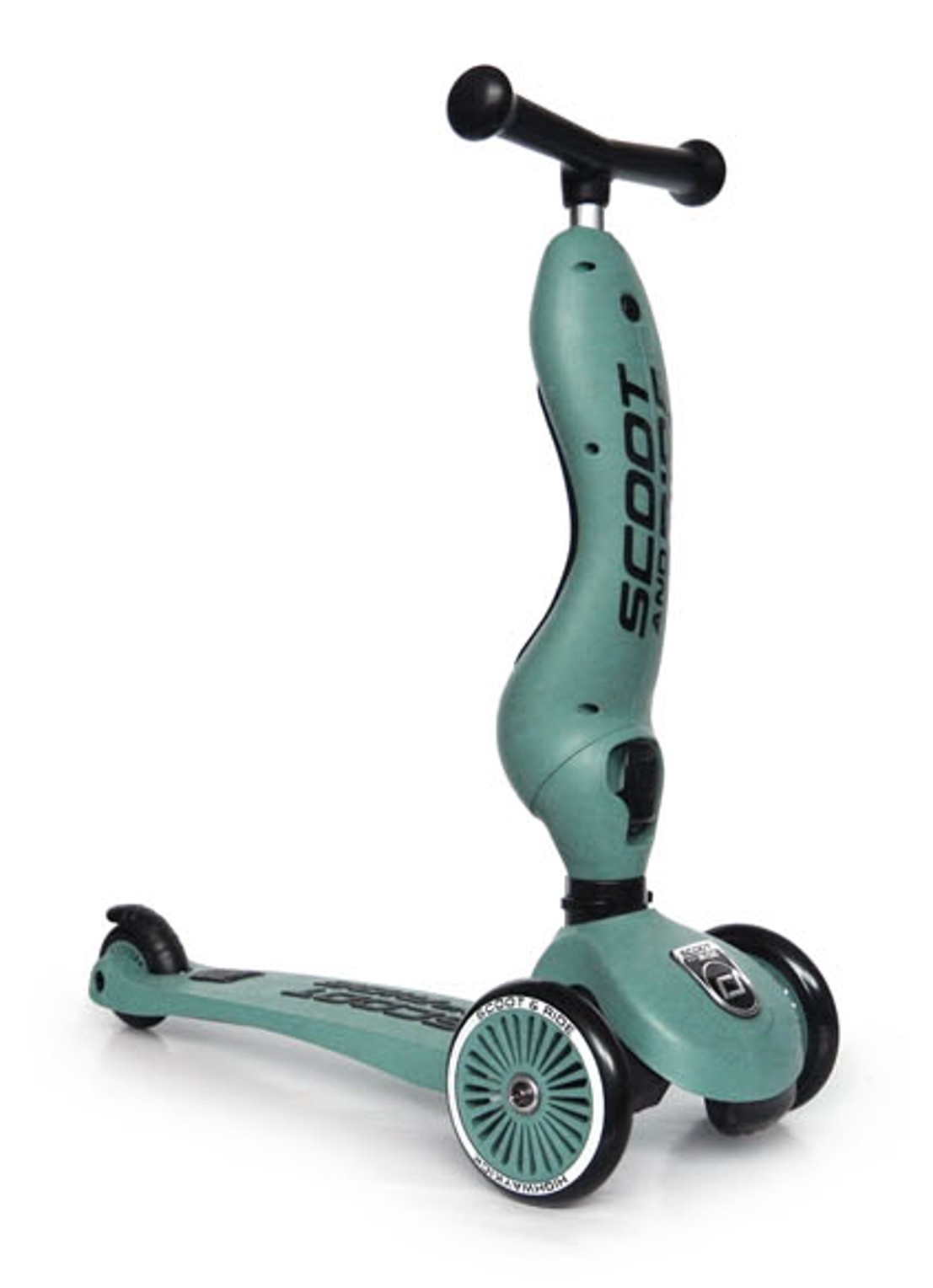 Scoot&Ride Highwaykick 1 loopfiets en step - voorkant 2 groen