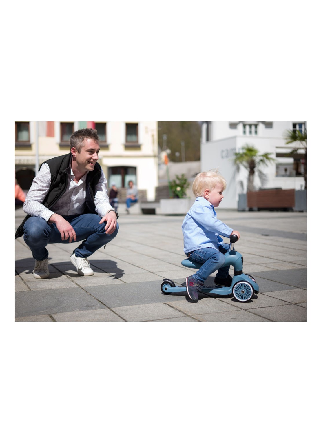 Scoot&Ride Highwaykick 1 loopfiets en step - detail blauw