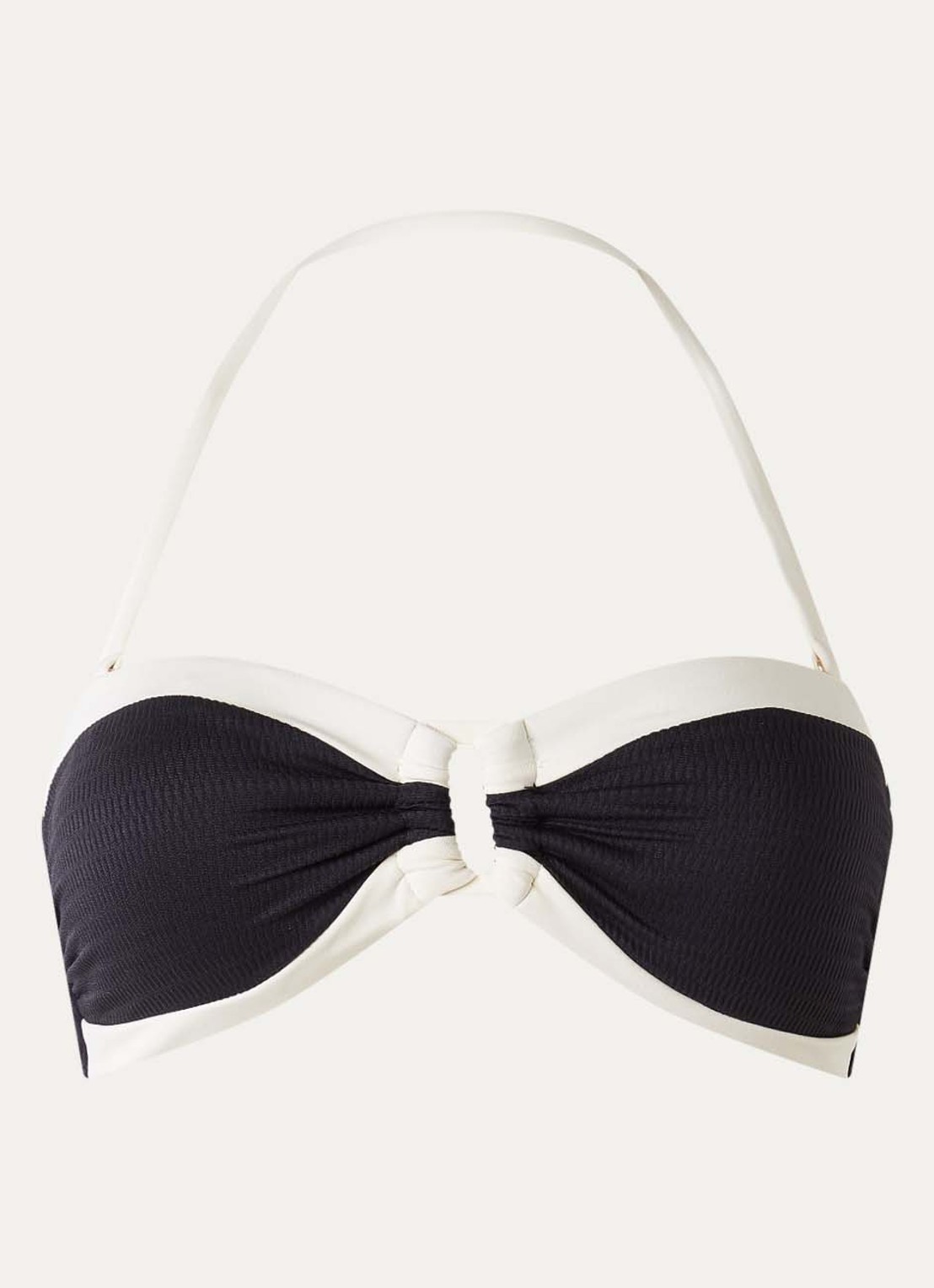 Seafolly Bandeau bikinitop met afneembare bandjes  - voorkant 2 zwart