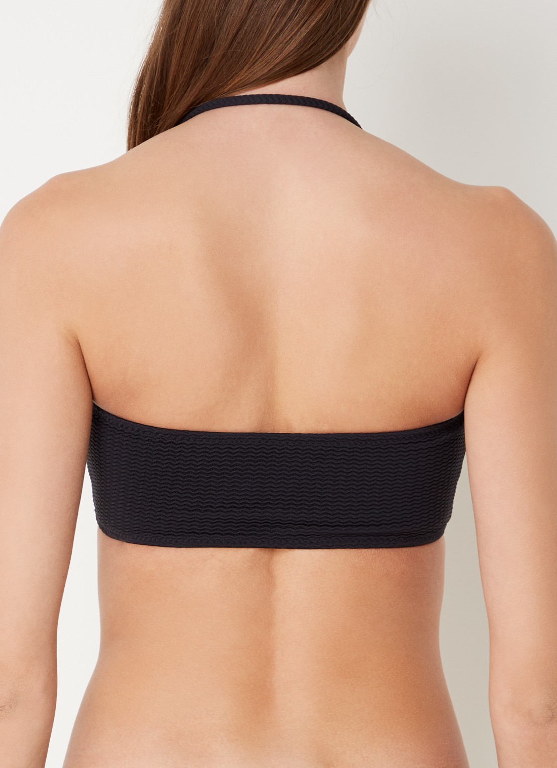 Seafolly Bandeau bikinitop met uitneembare vulling en afneembare bandjes - achterkant zwart