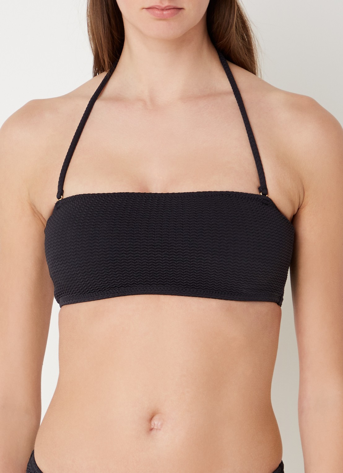 Seafolly Bandeau bikinitop met uitneembare vulling en afneembare bandjes - detail 2 zwart