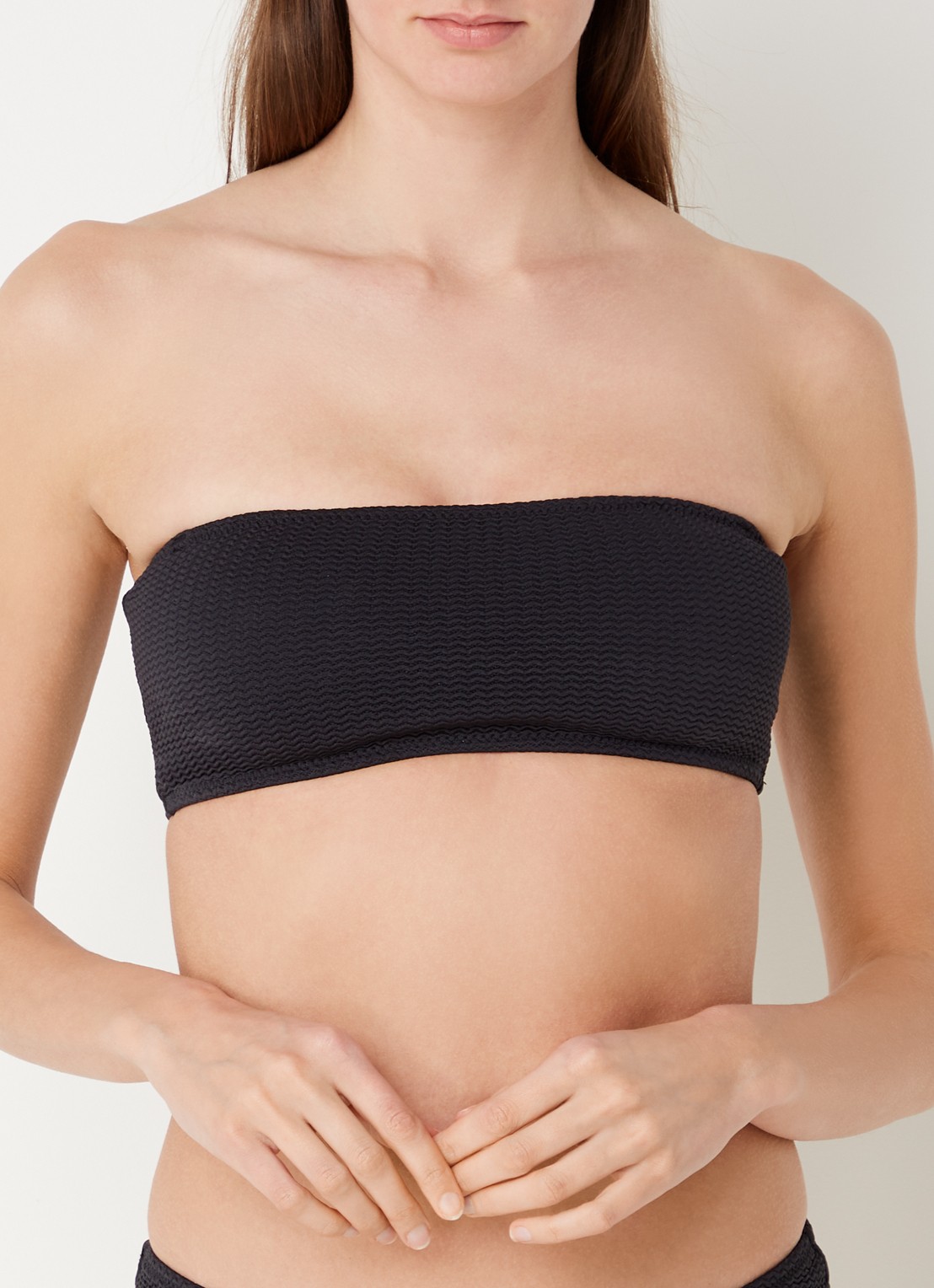 Seafolly Bandeau bikinitop met uitneembare vulling en afneembare bandjes - detail 3 zwart
