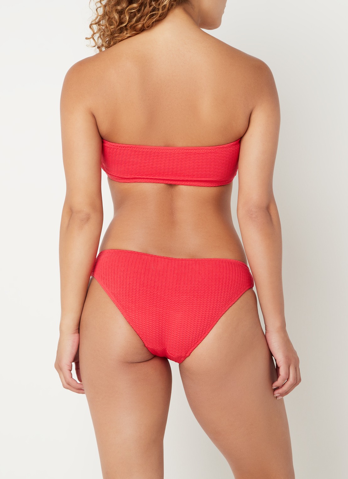 Seafolly Bandeau bikinitop met uitneembare vulling en afneembare bandjes - achterkant 5 steenrood