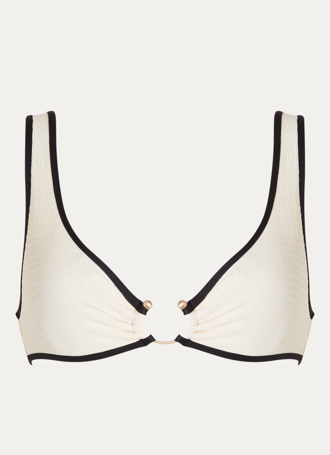 Seafolly Beach Bound bikinitop met uitneembare vulling en structuur - voorkant 4 gebroken wit