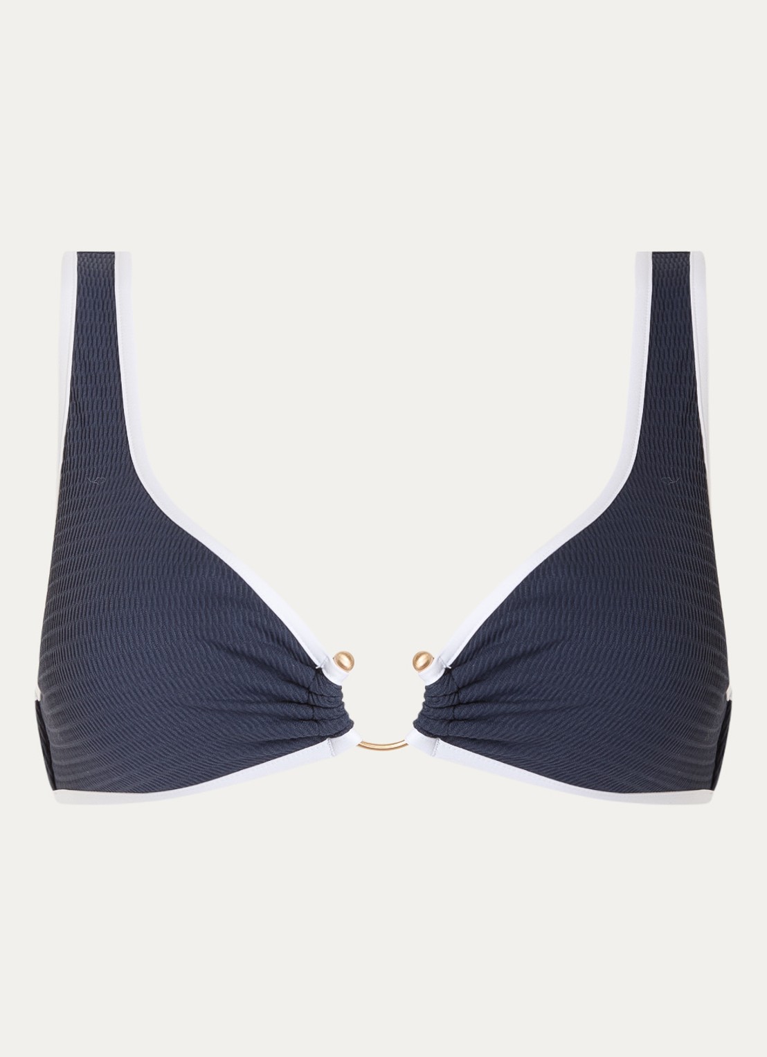 Seafolly Beach Bound bikinitop met uitneembare vulling en structuur - voorkant 3 donkerblauw